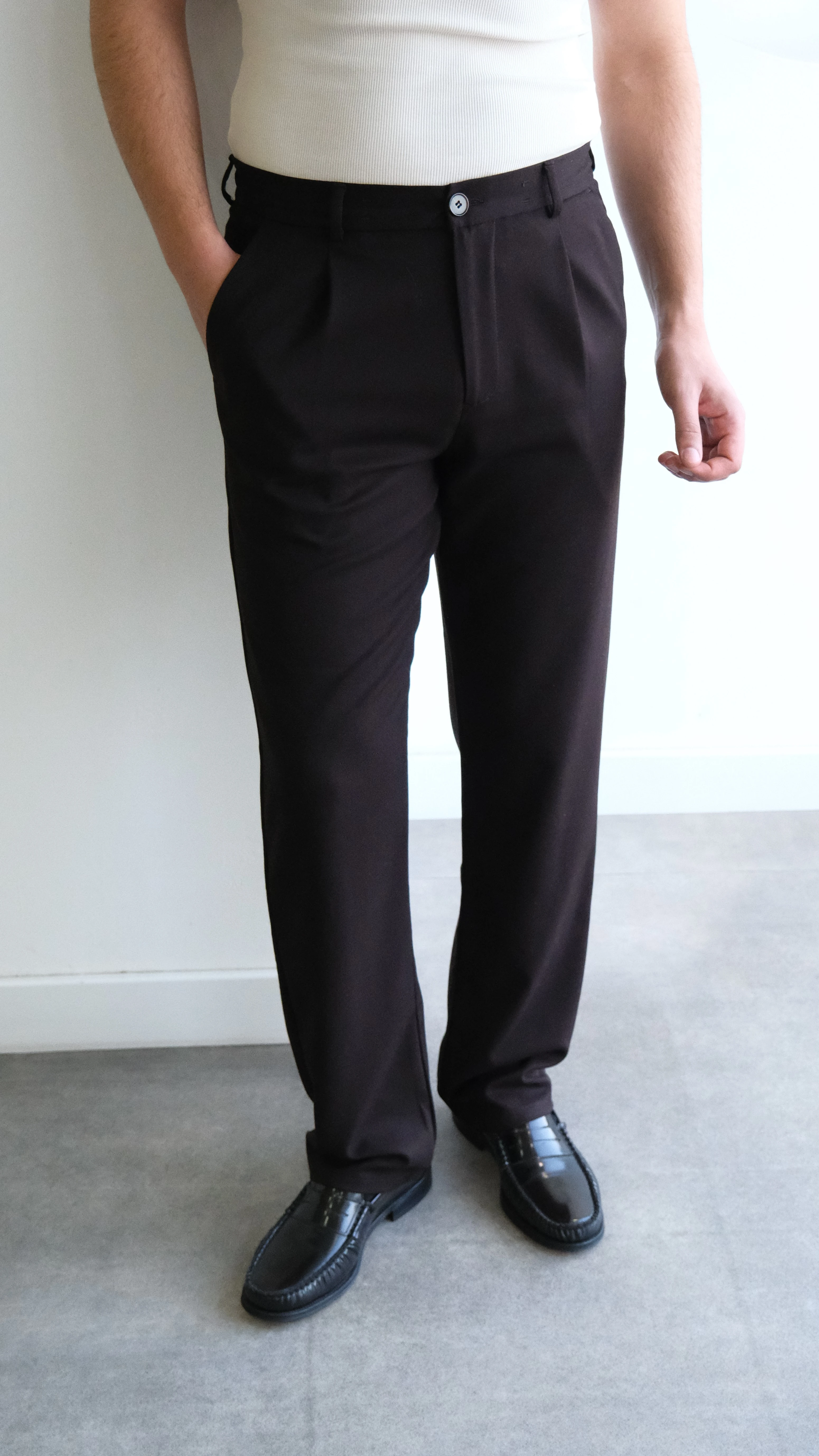 Acı Kahve Baggy Kumaş Pantolon