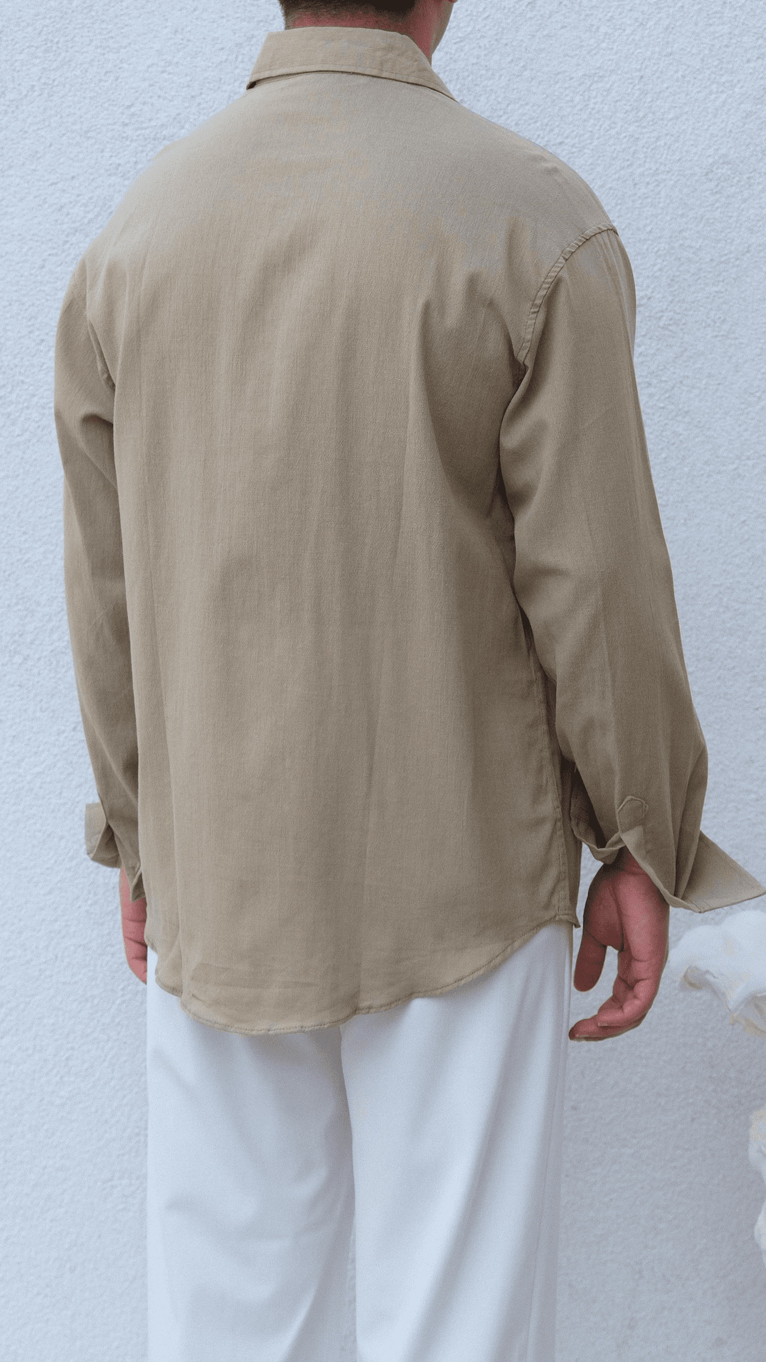 Haki Oversize Krinkıl  Gömlek