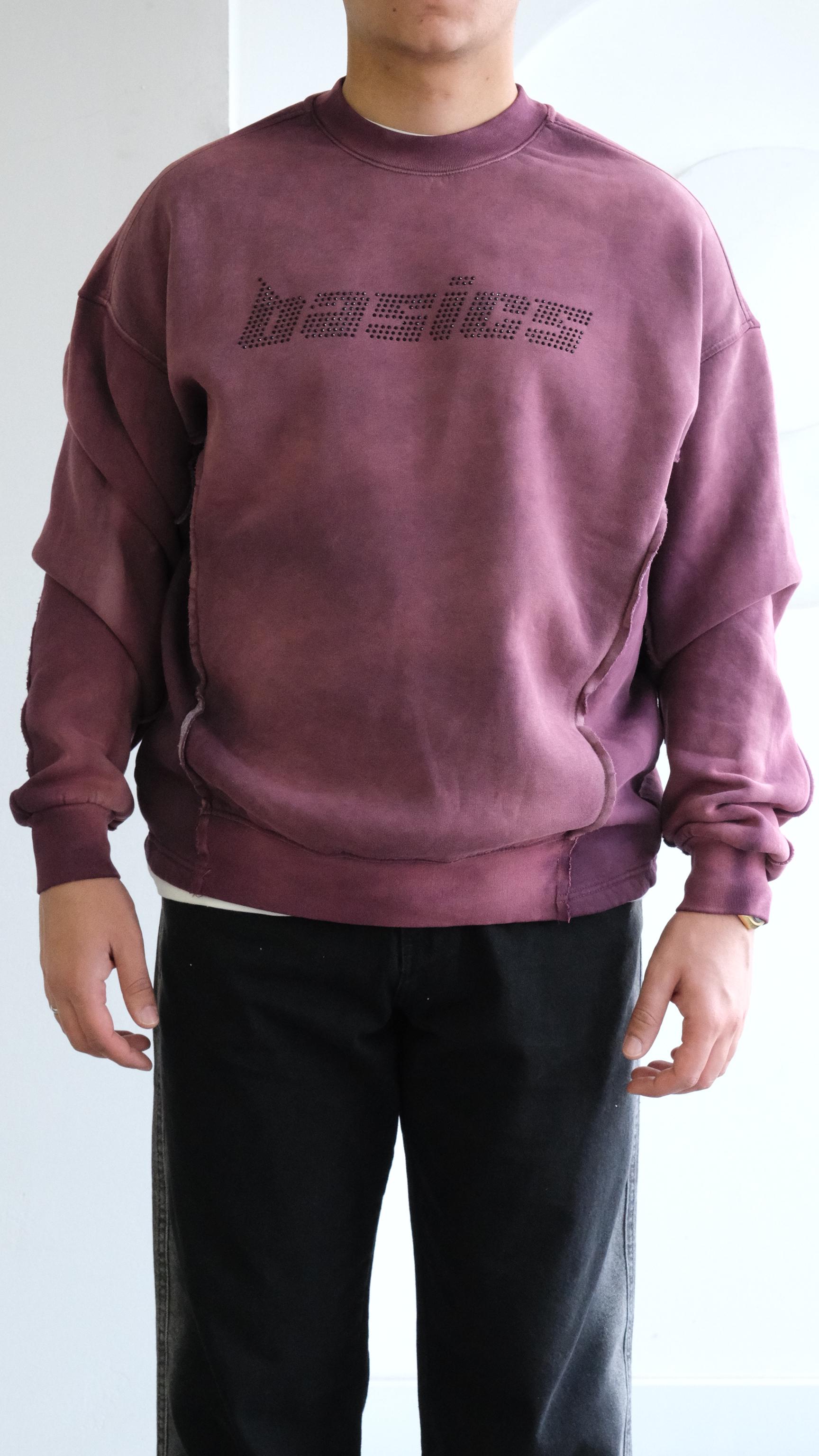 Yıkamalı Mürdüm Oversize Sweatshirt
