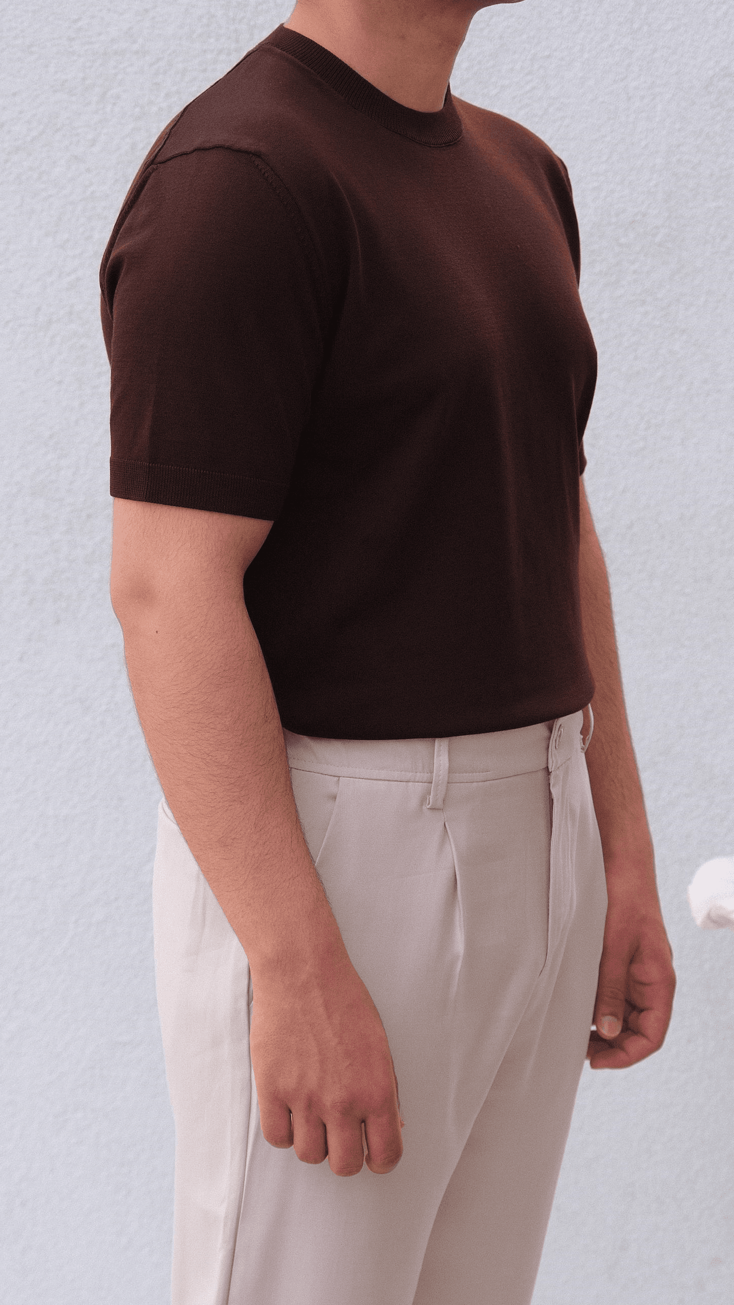 Acı Kahve Simit Yaka Triko Tshirt