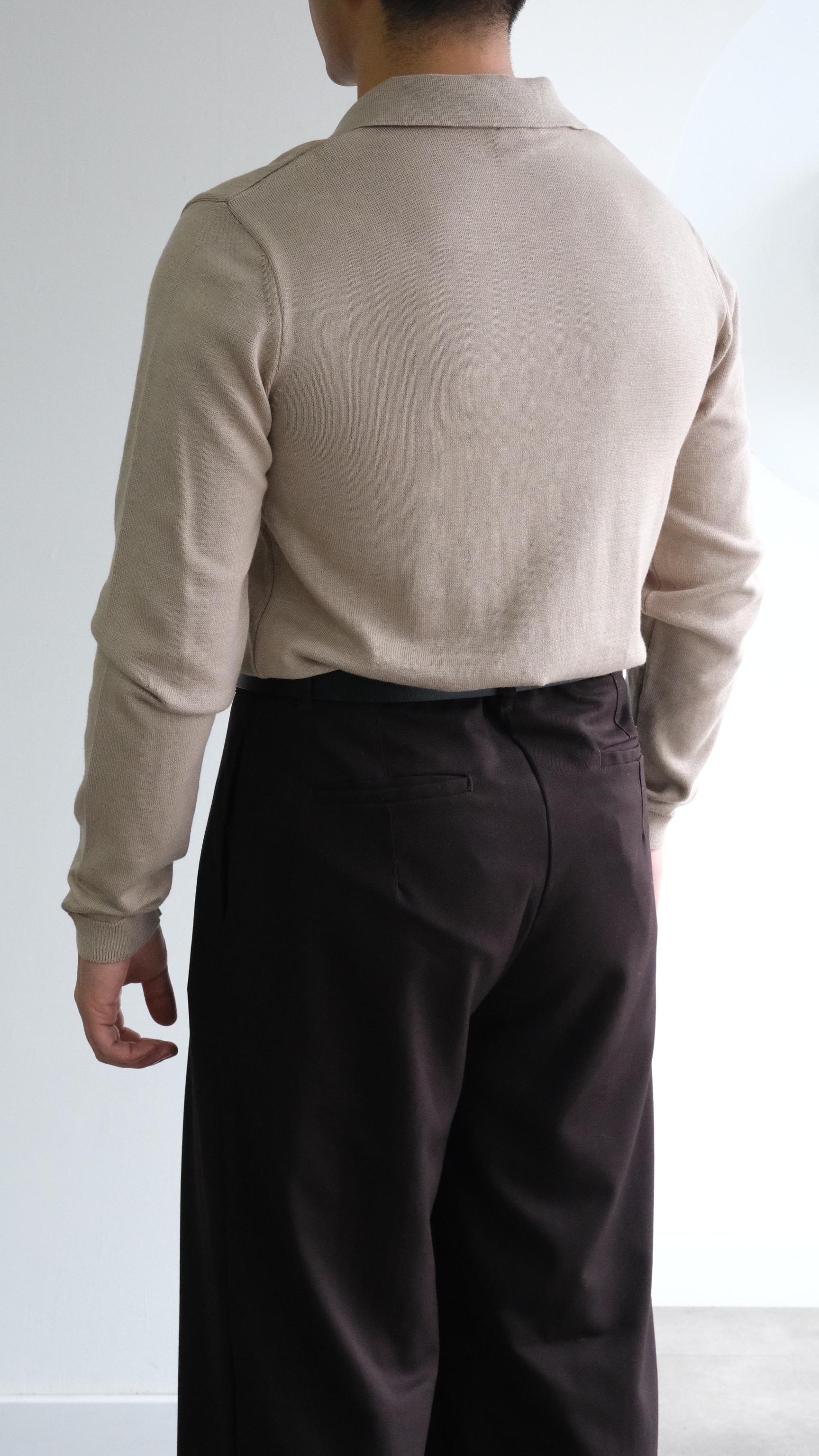 Bej Apaş Yaka Triko