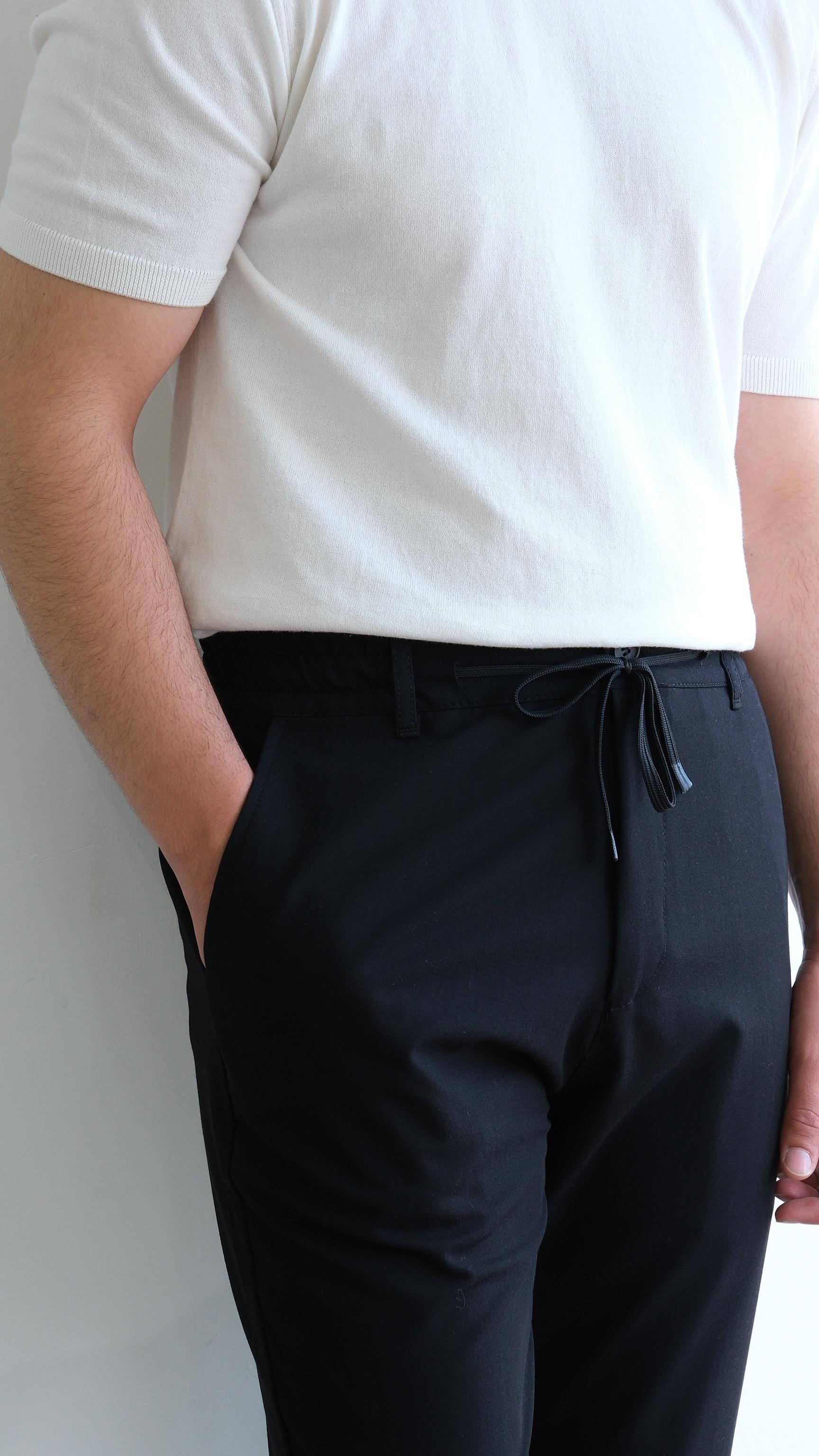 Siyah Jogger Teknik Kumaş Pantolon