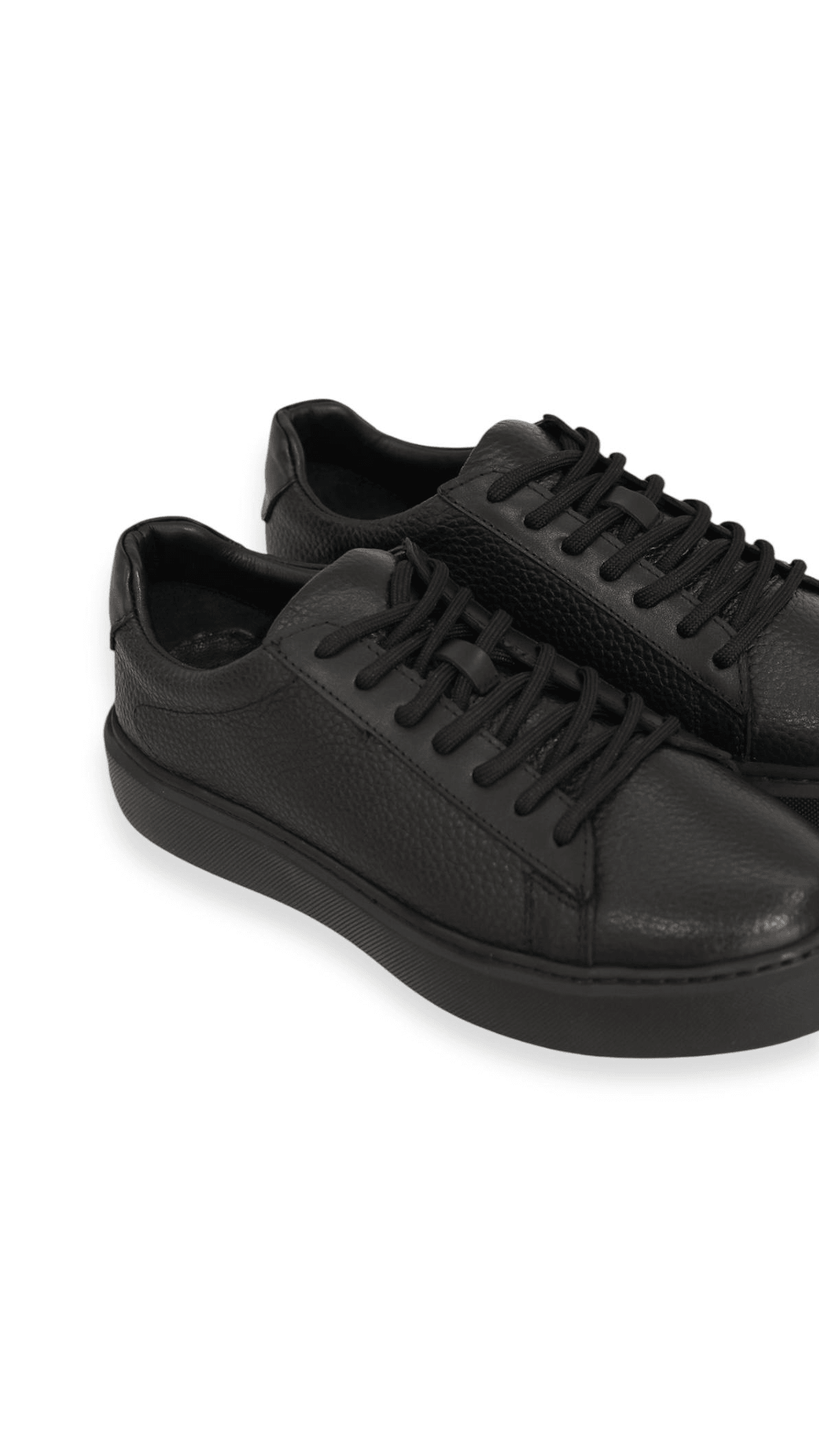 Hakiki Deri Siyah Sneaker Ayakkabı
