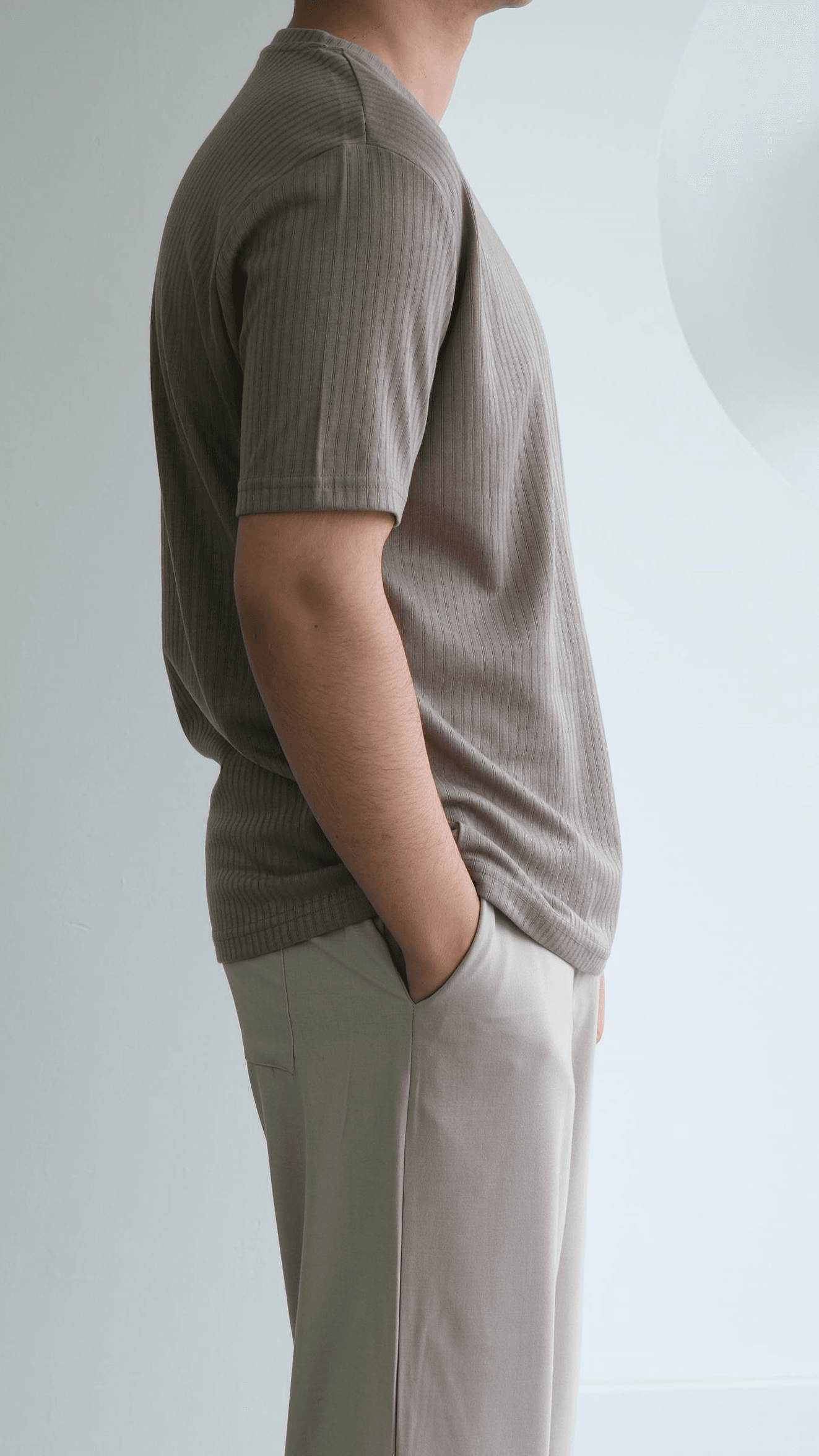 Bej Şeritli Tshirt