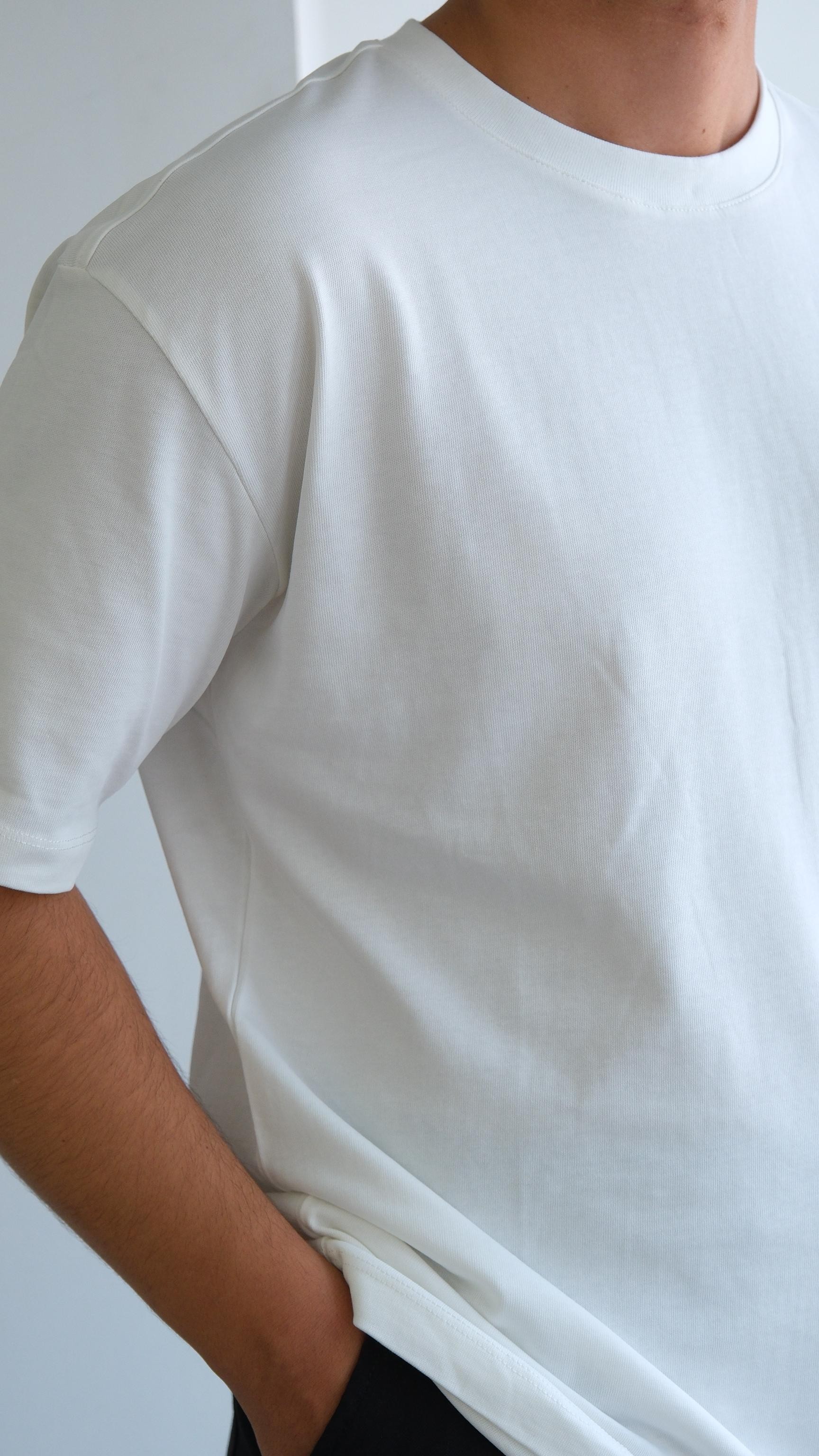 Basıc Beyaz Oversize Tshirt