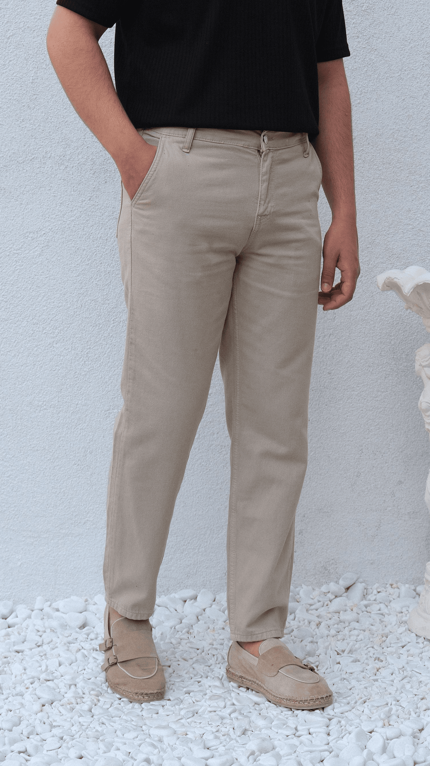 Bej Boyfriend Jean Pantolon
