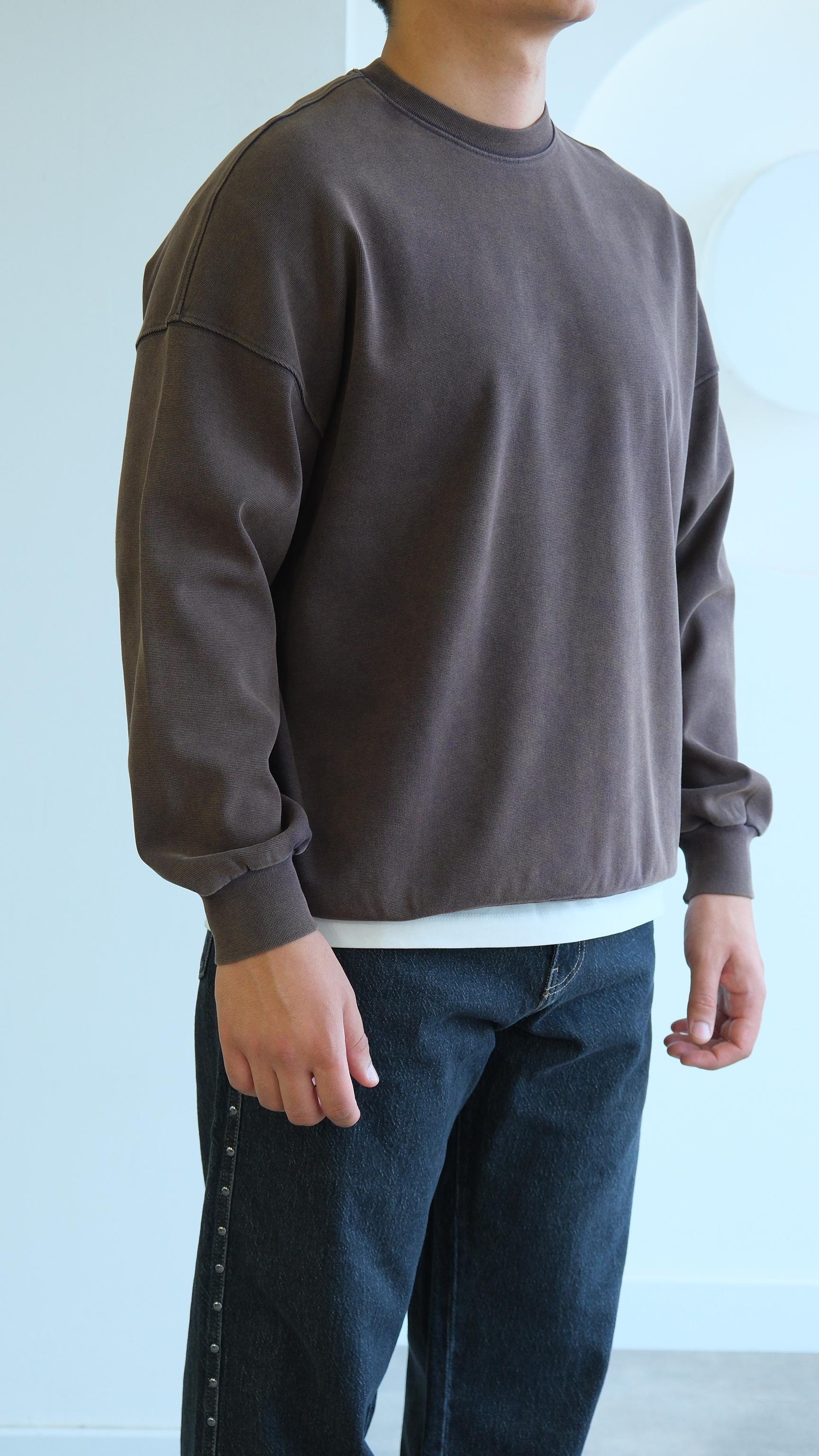 Kahve Yıkamalı Oversize Sweat