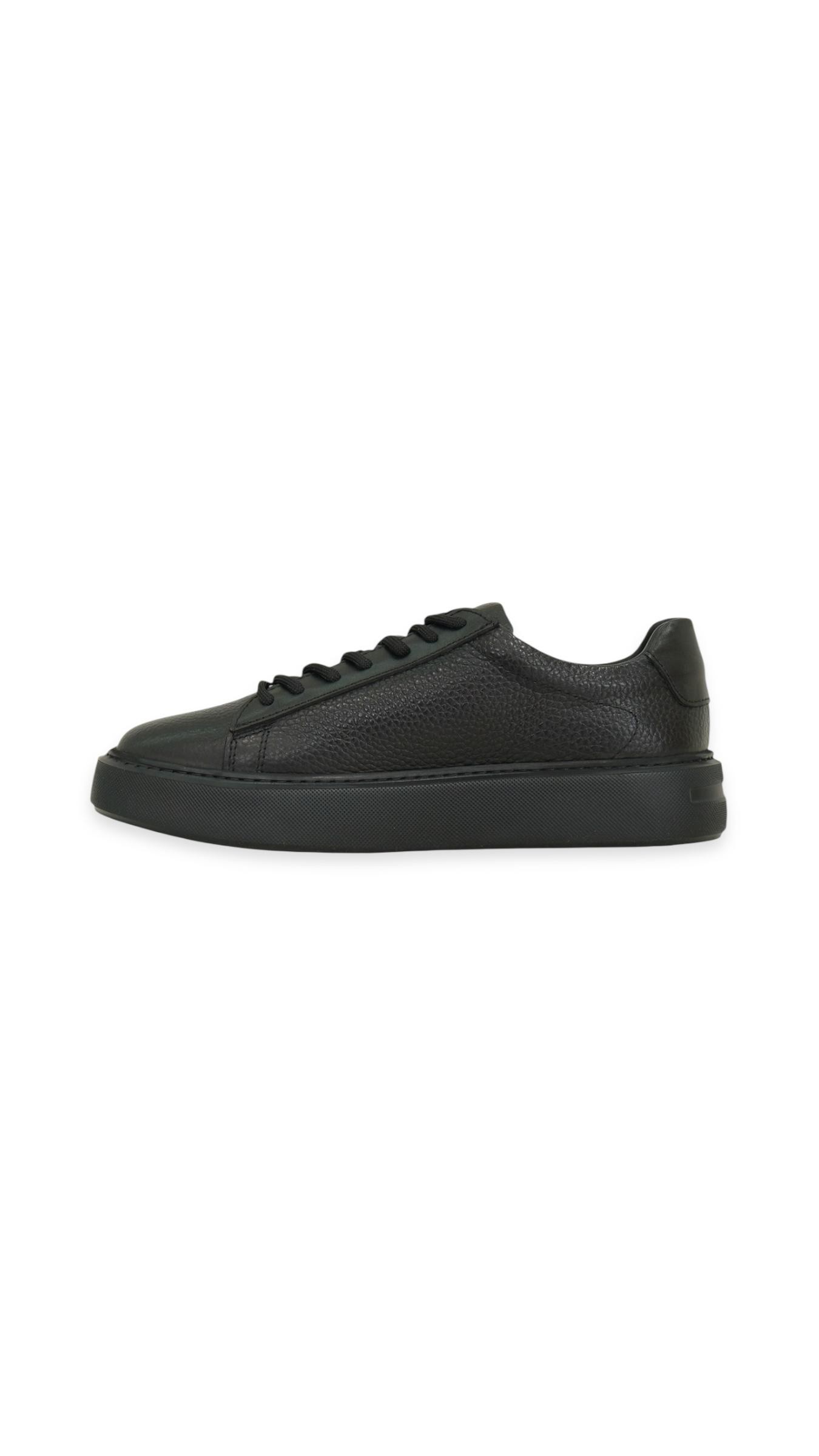 Hakiki Deri Siyah Sneaker Ayakkabı