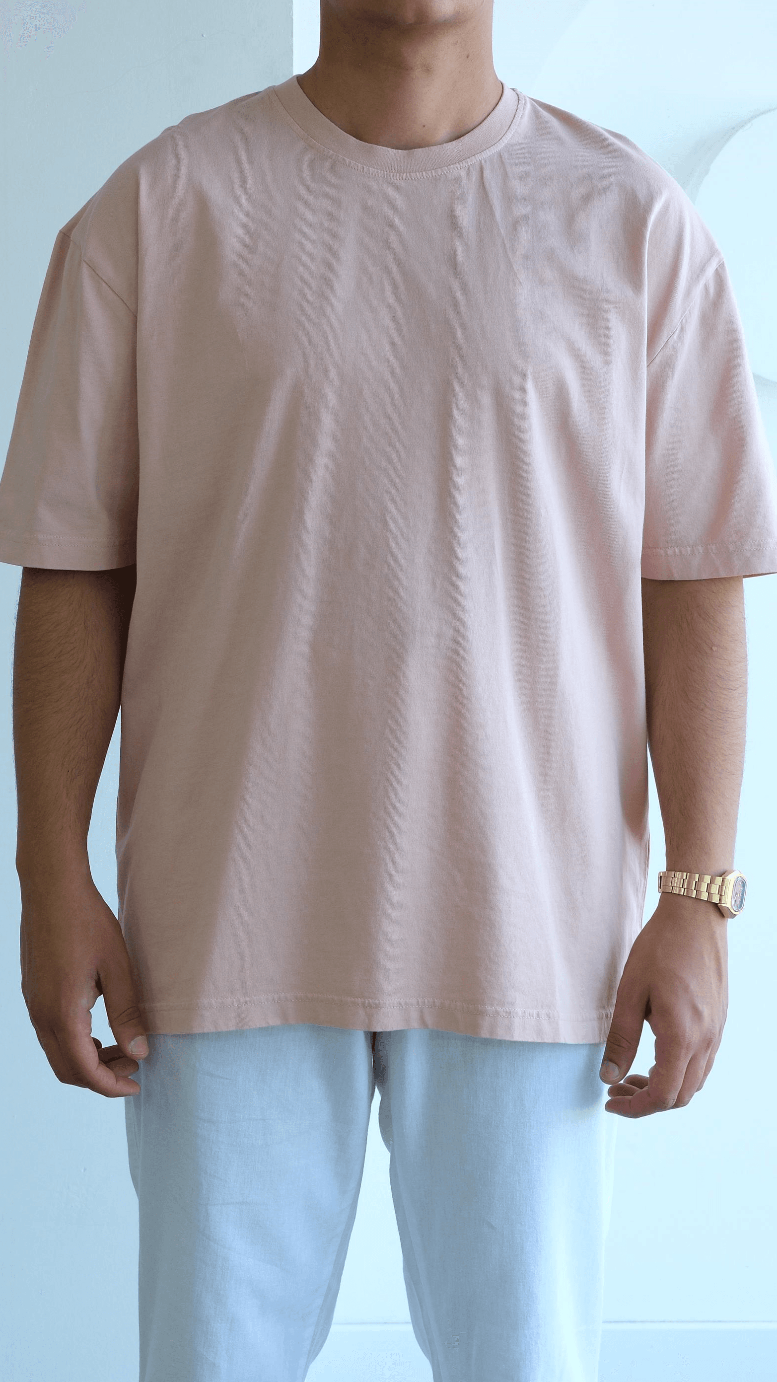 Toz Pembe Basıc Tshirt
