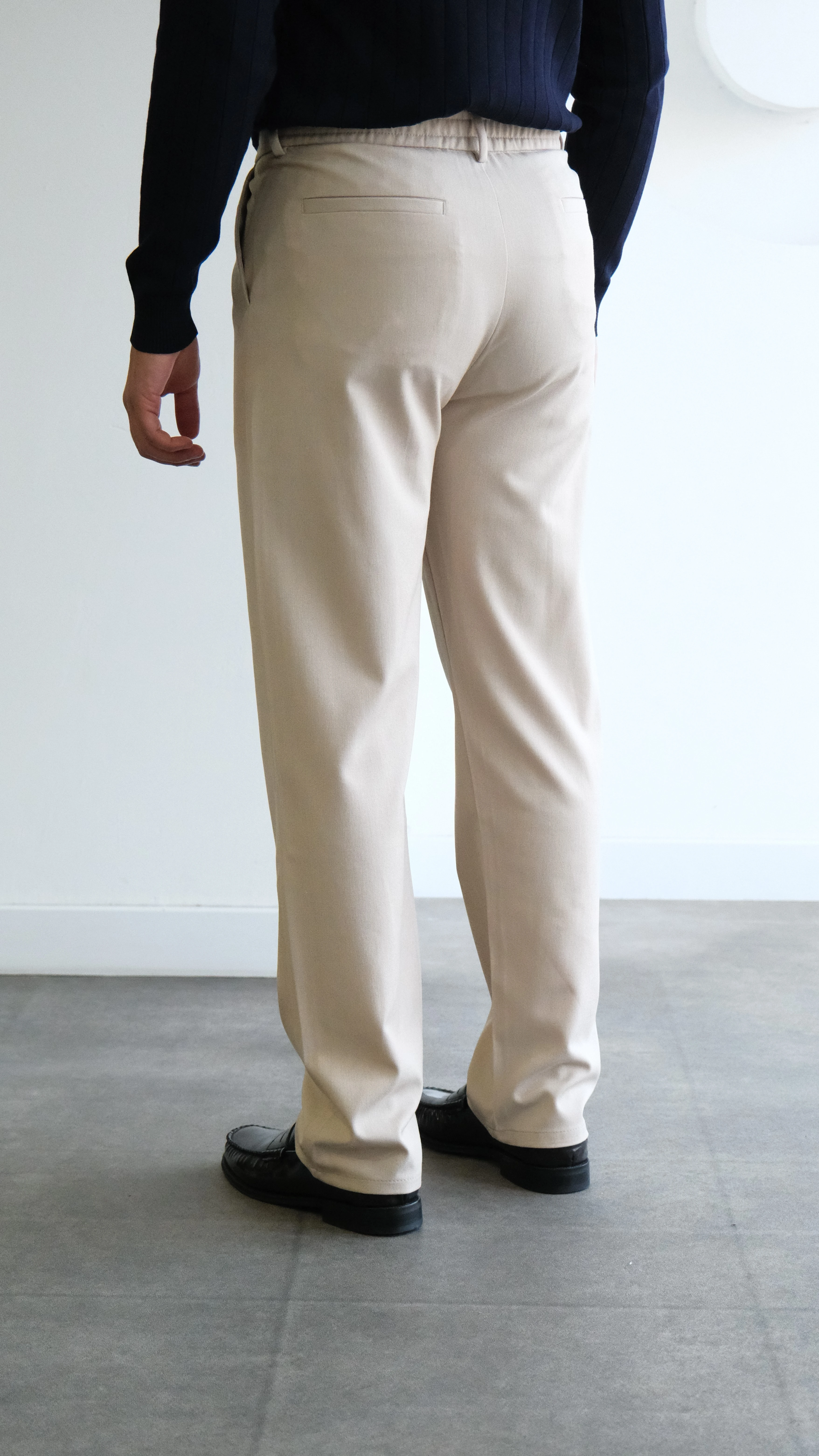 Bej Baggy Kumaş Pantolon