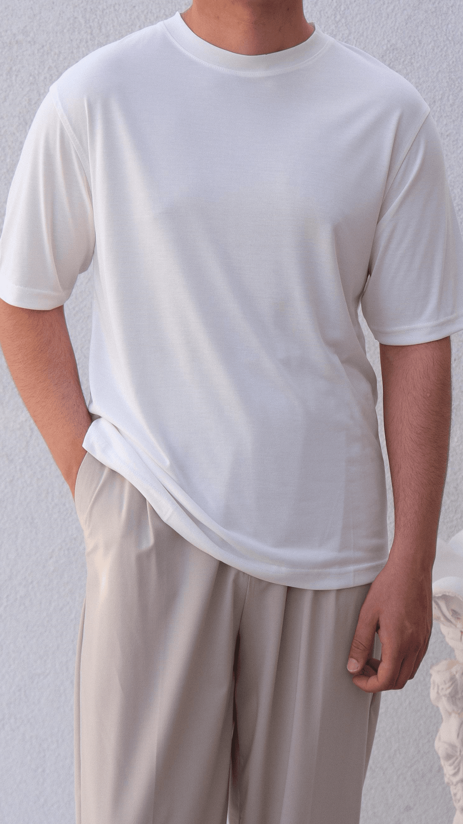 Beyaz Oysho Kumaş Tshirt