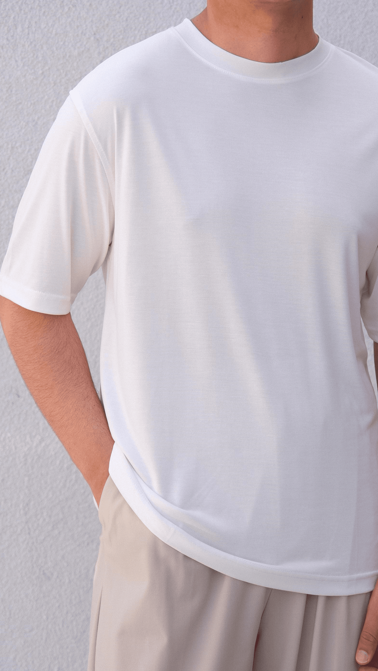 Beyaz Oysho Kumaş Tshirt