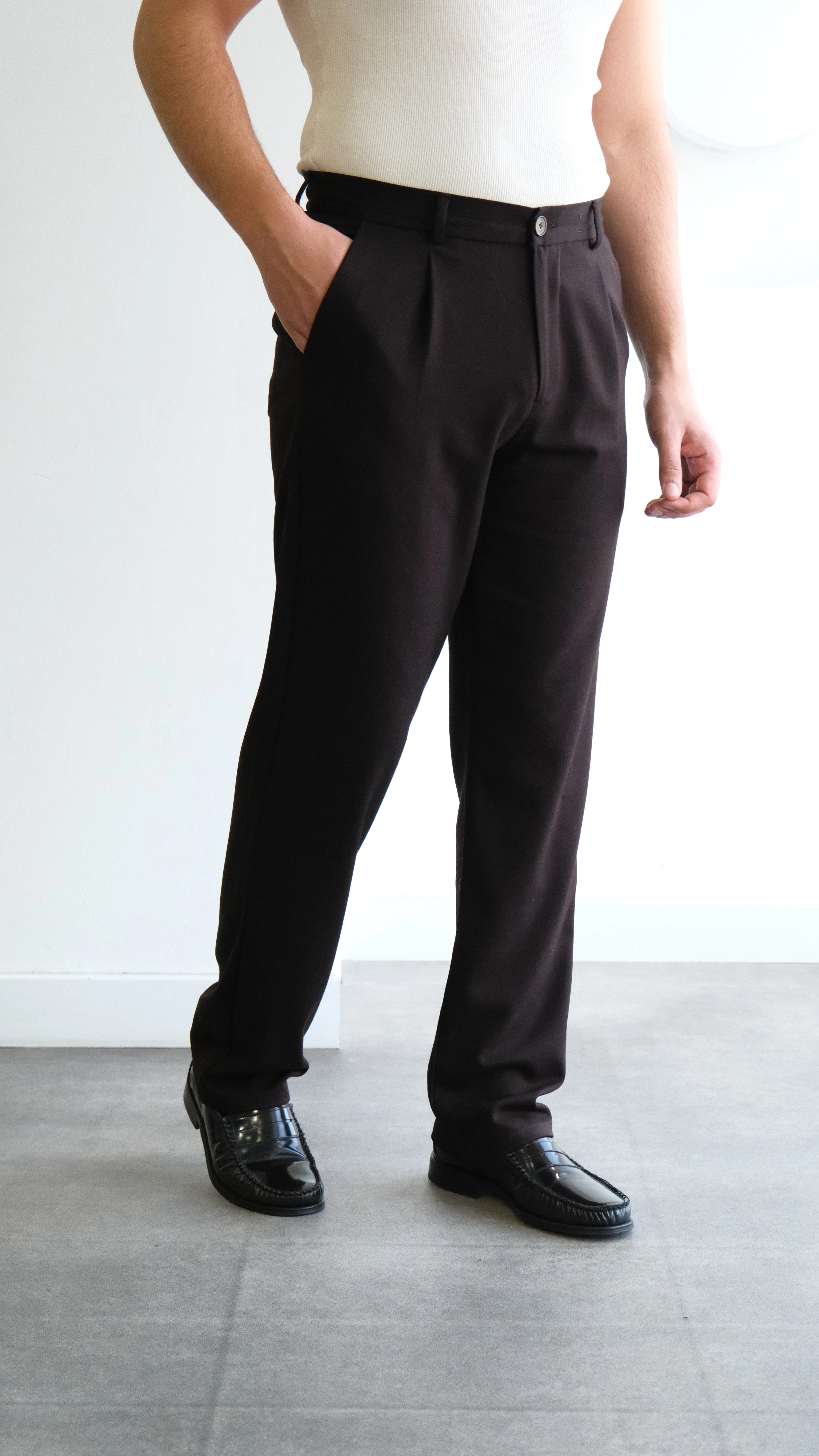 Acı Kahve Baggy Kumaş Pantolon