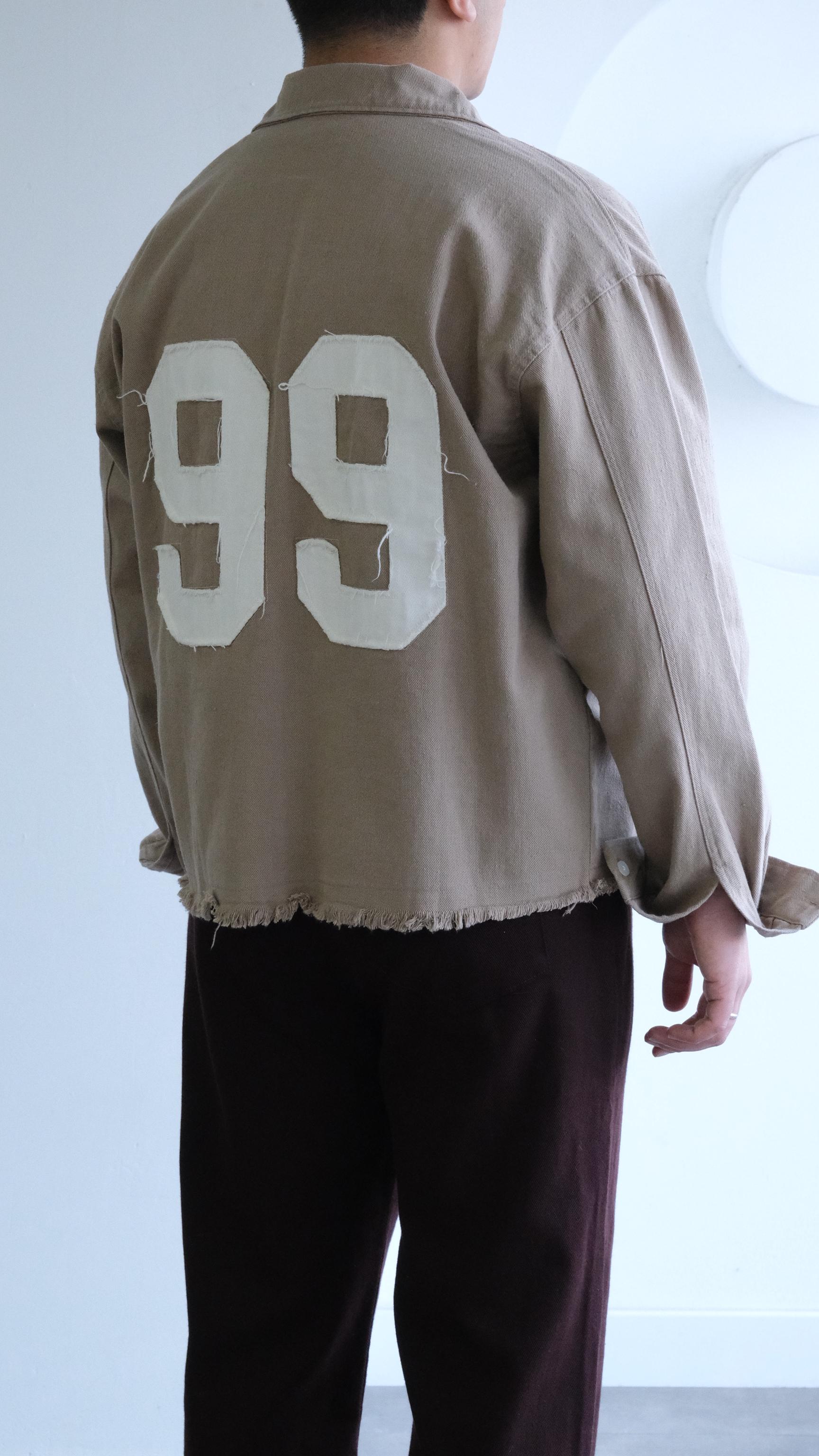 Sırt Baskılı Bej Gabardin Gömlek