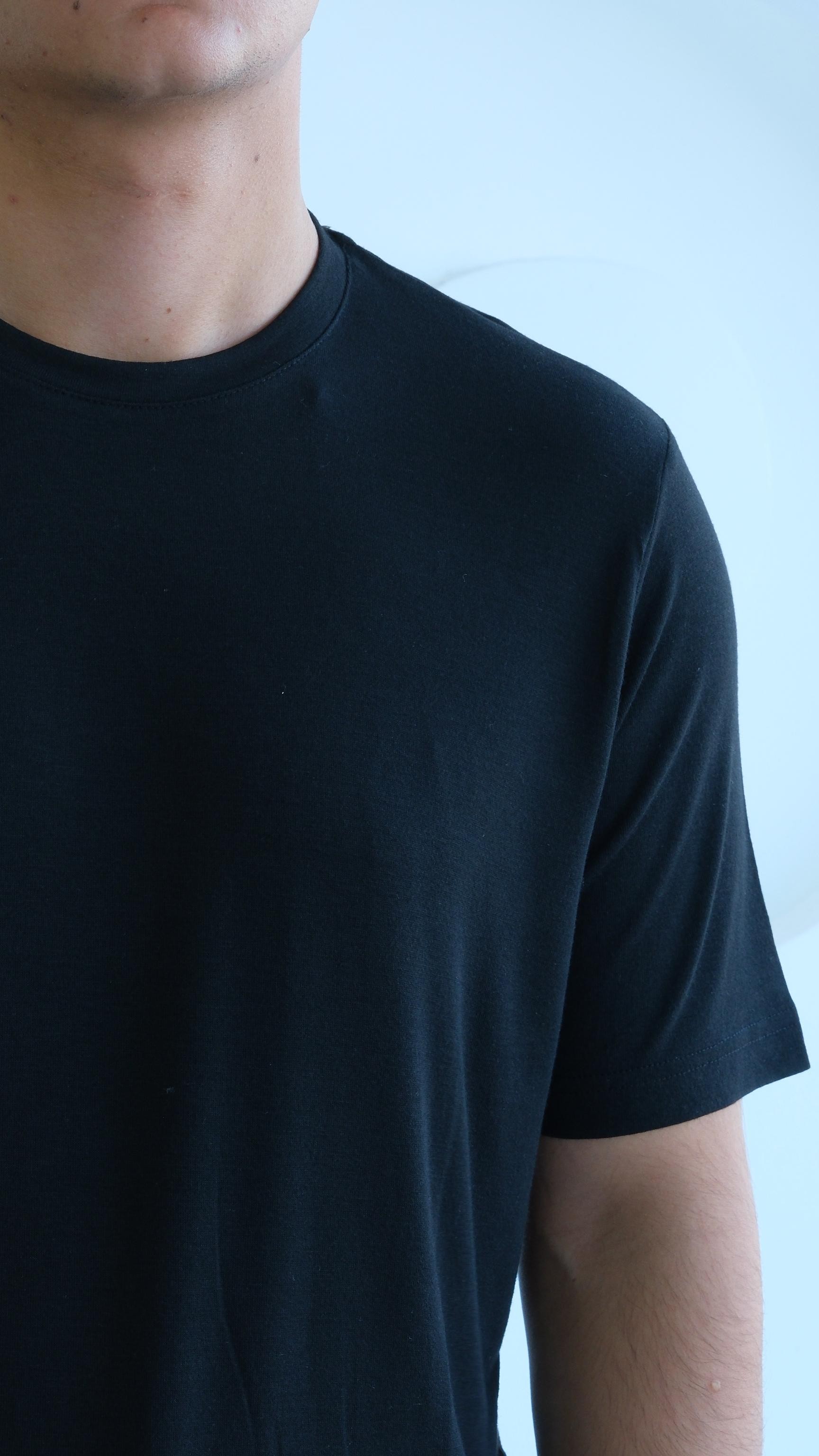 Siyah Regular Penye Tshirt