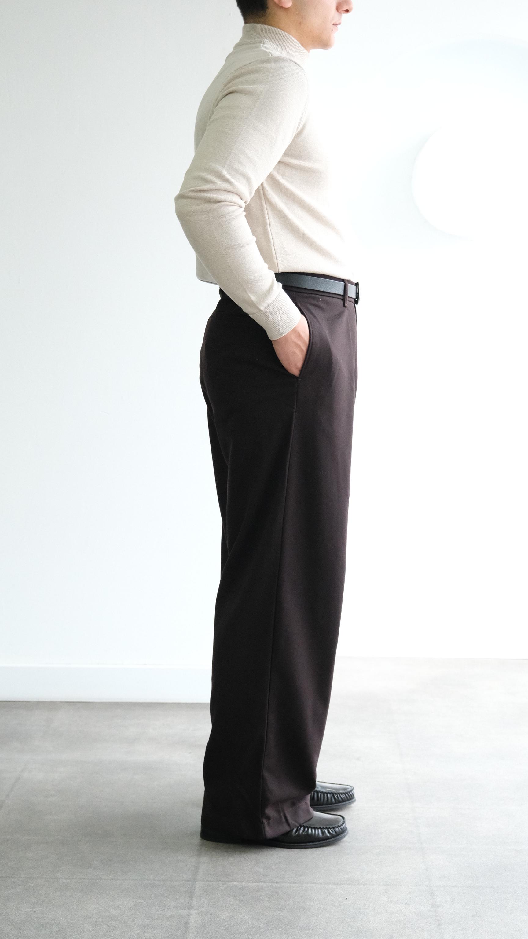 Acı Kahve Pileli Baggy Kumaş Pantolon