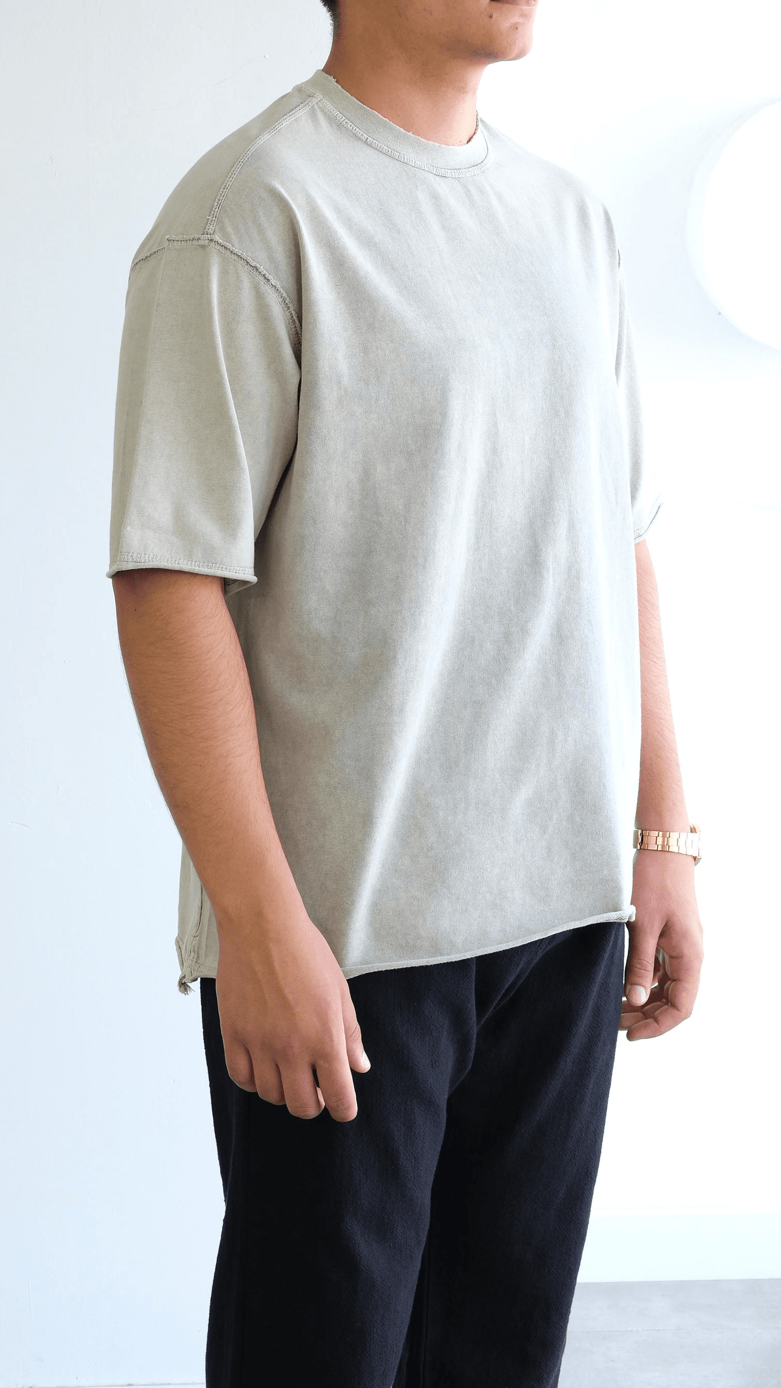 Bej Yıkamalı Oversize Tshirt