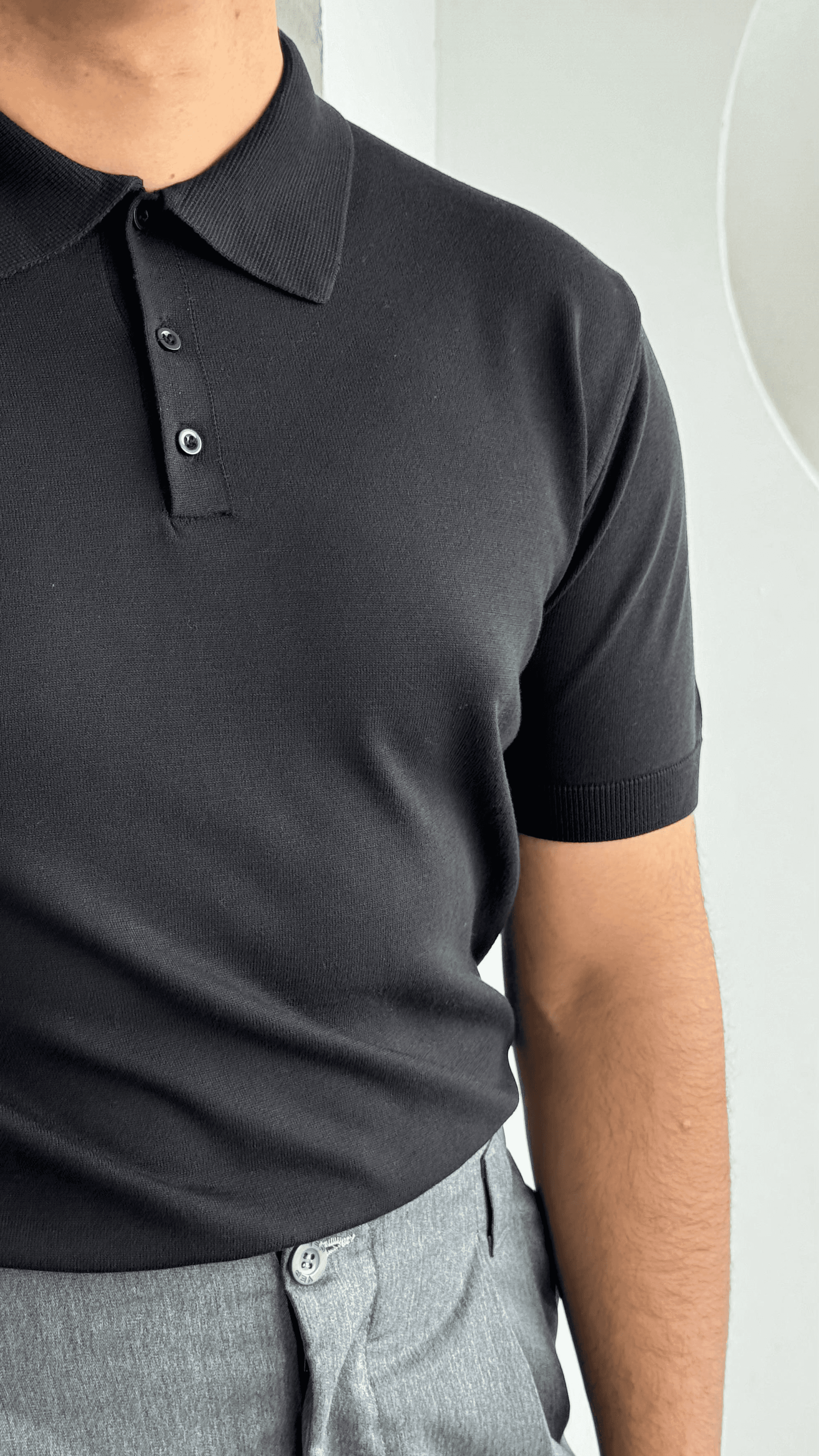 Polo Yaka Siyah Triko