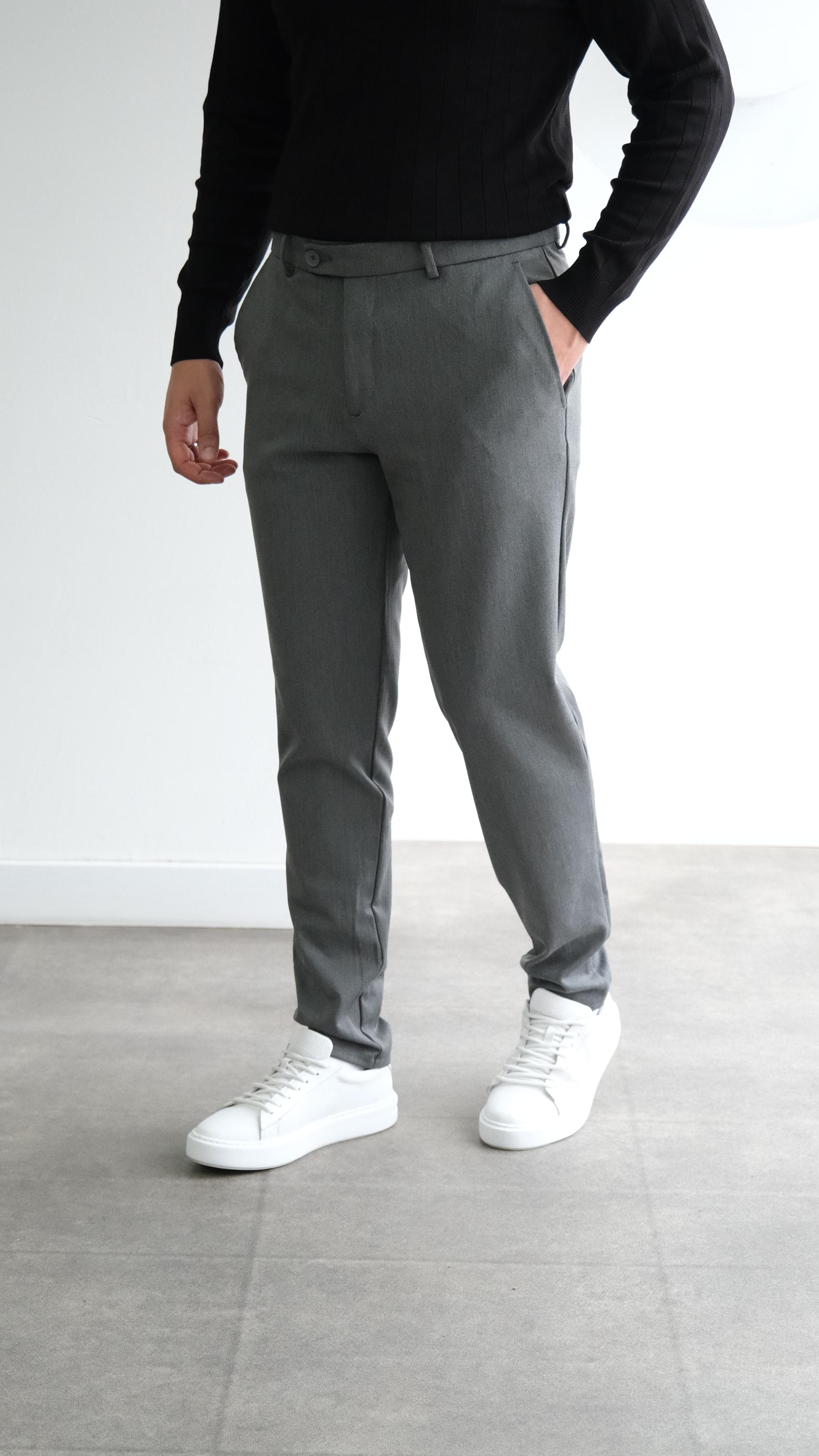 Antrasit Klasik Kesim Kumaş Pantolon