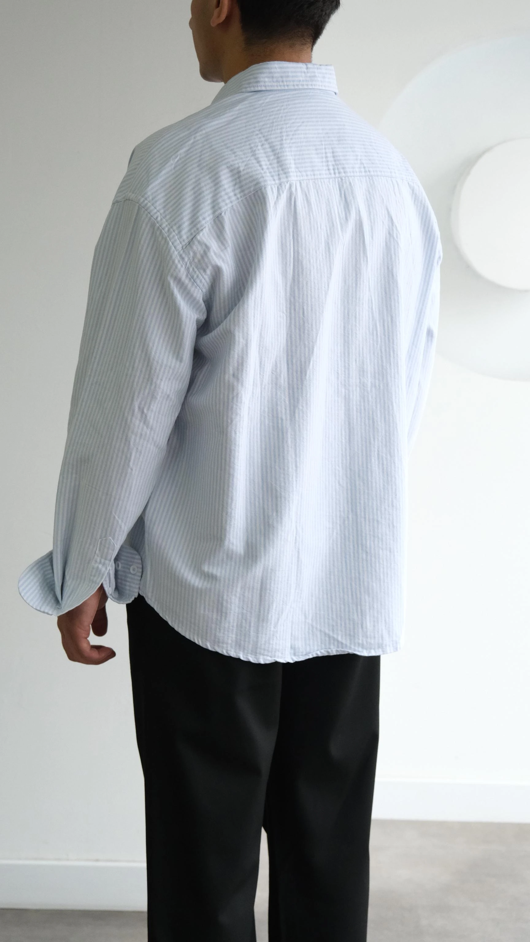 Mavi Çizgili Oxford Gömlek