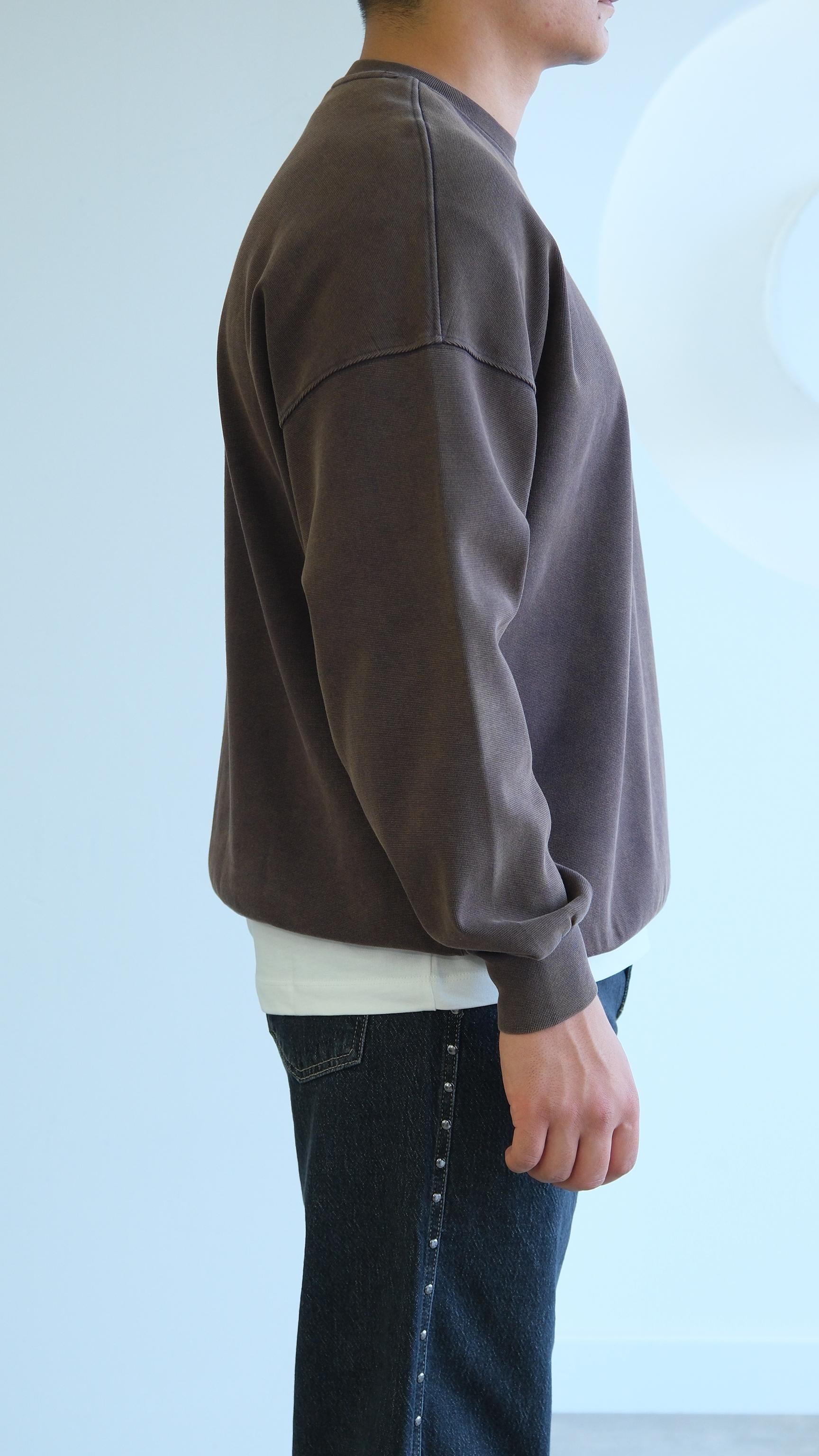 Kahve Yıkamalı Oversize Sweat