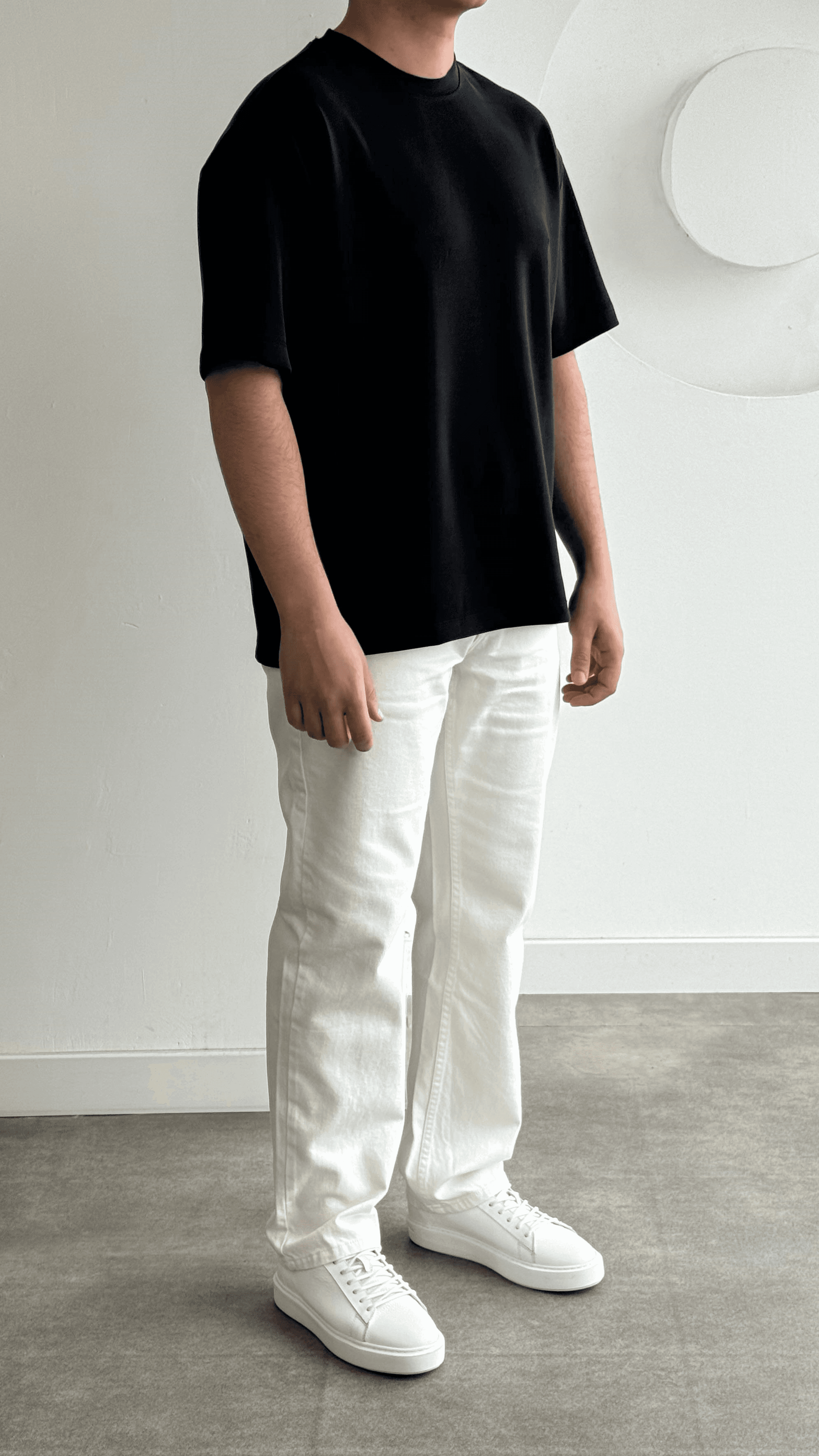 Siyah Oversize Modal Tshirt