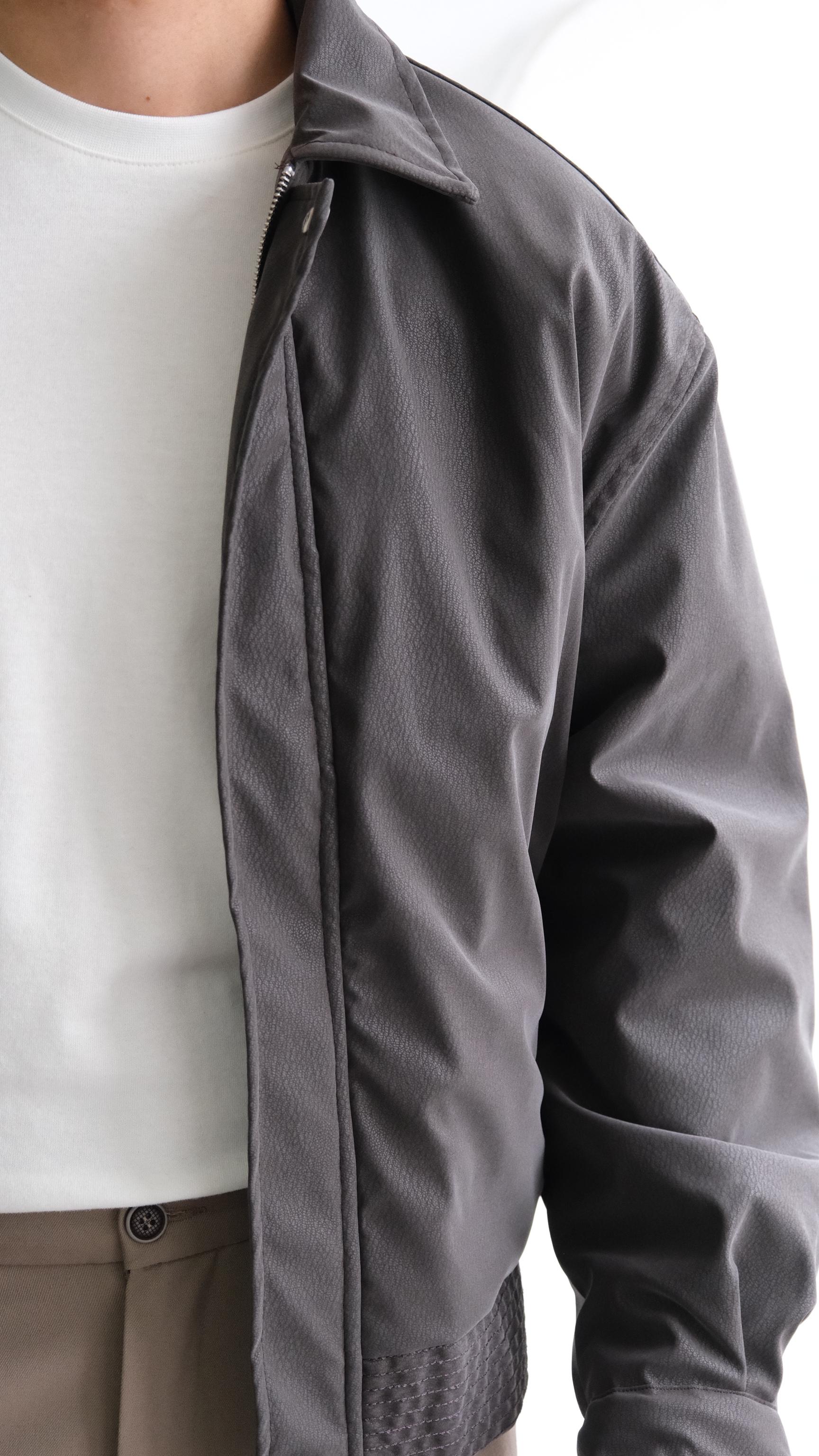 Kahve Teknik Kumaş Bomber Mont