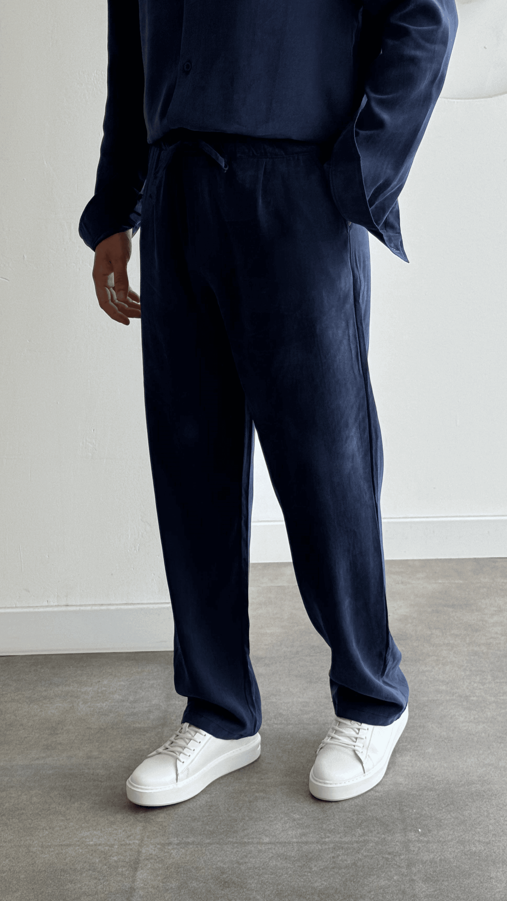 Lacivert Modal Baggy Pantolon