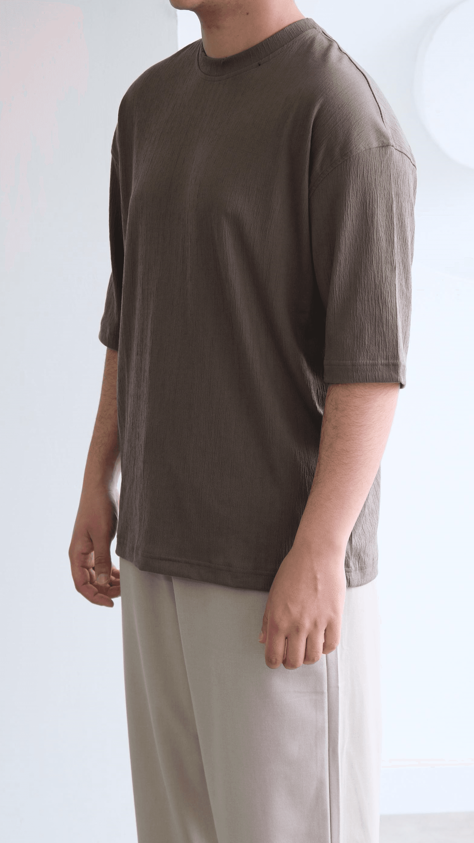 Kahve Dokulu Oversize Tshirt