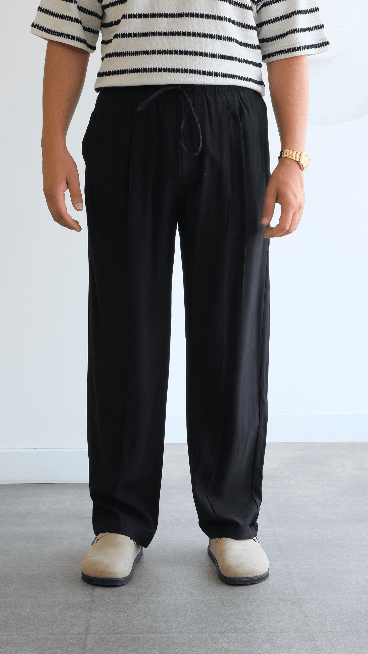 Siyah Modal Baggy Pantolon