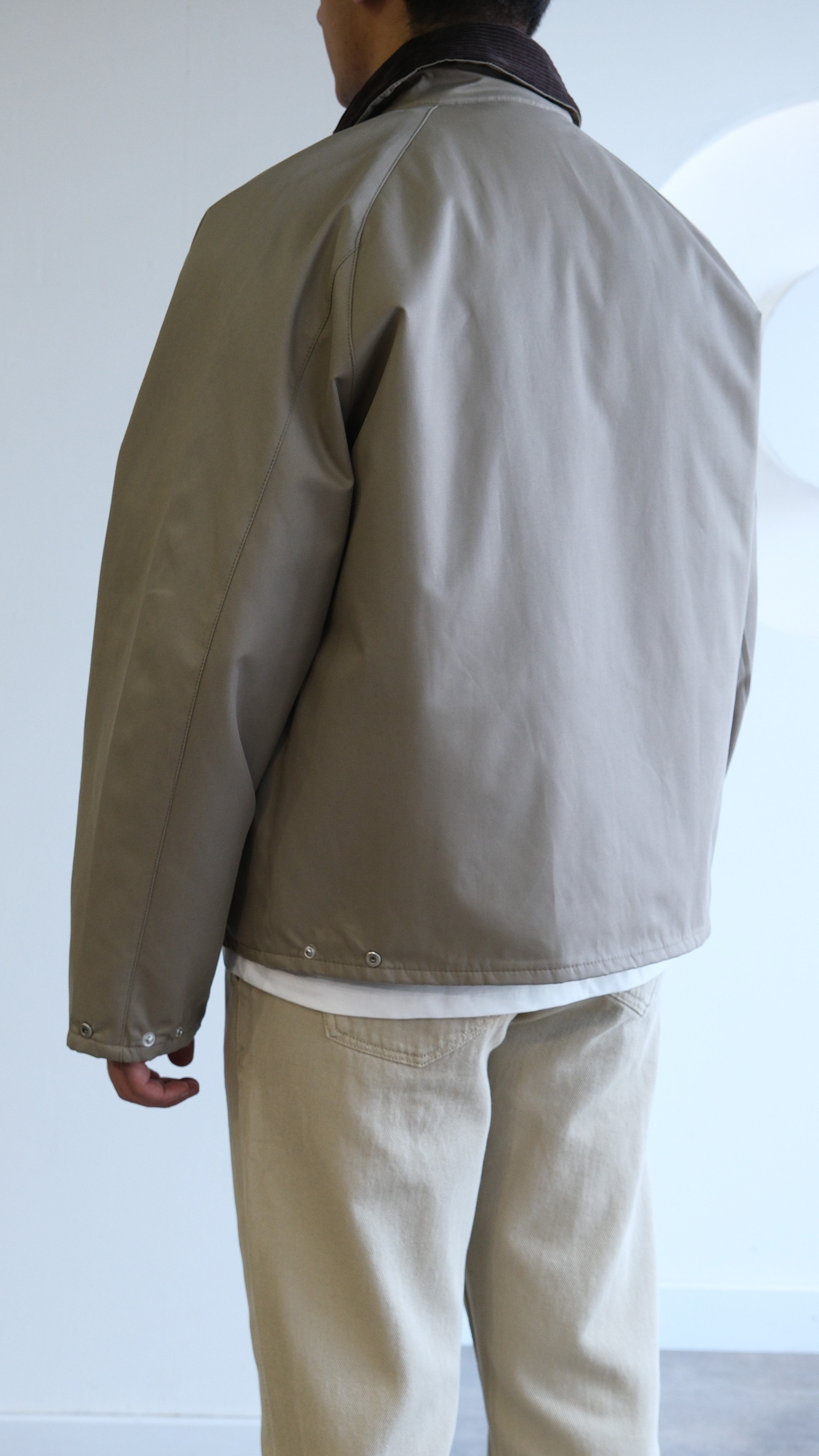 Kontrast Yaka Haki Teknik Ceket