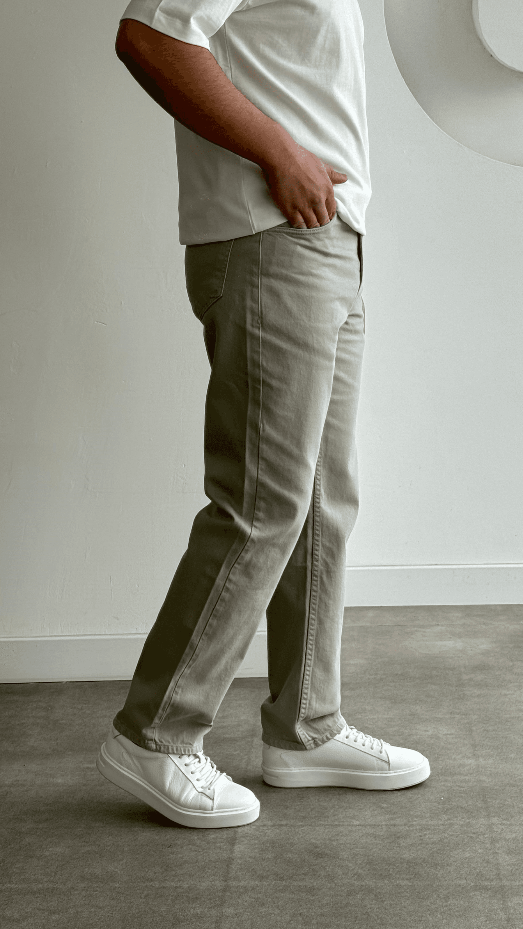 Haki Baggy Jean Pantolon
