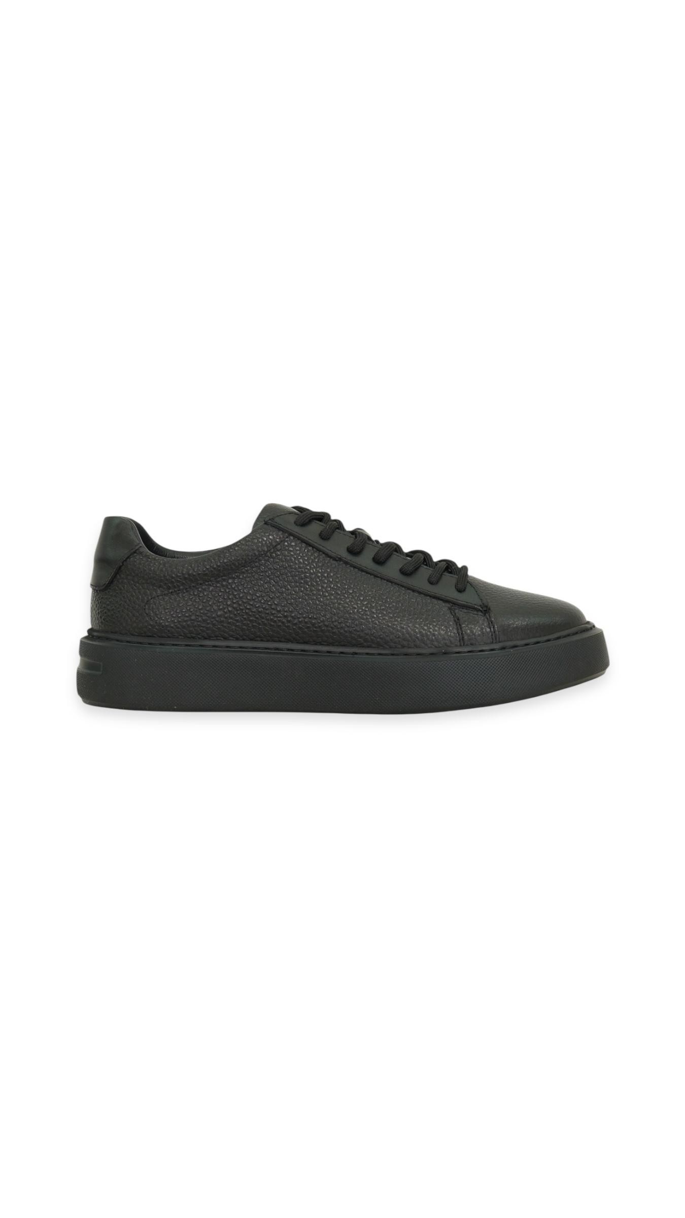 Hakiki Deri Siyah Sneaker Ayakkabı