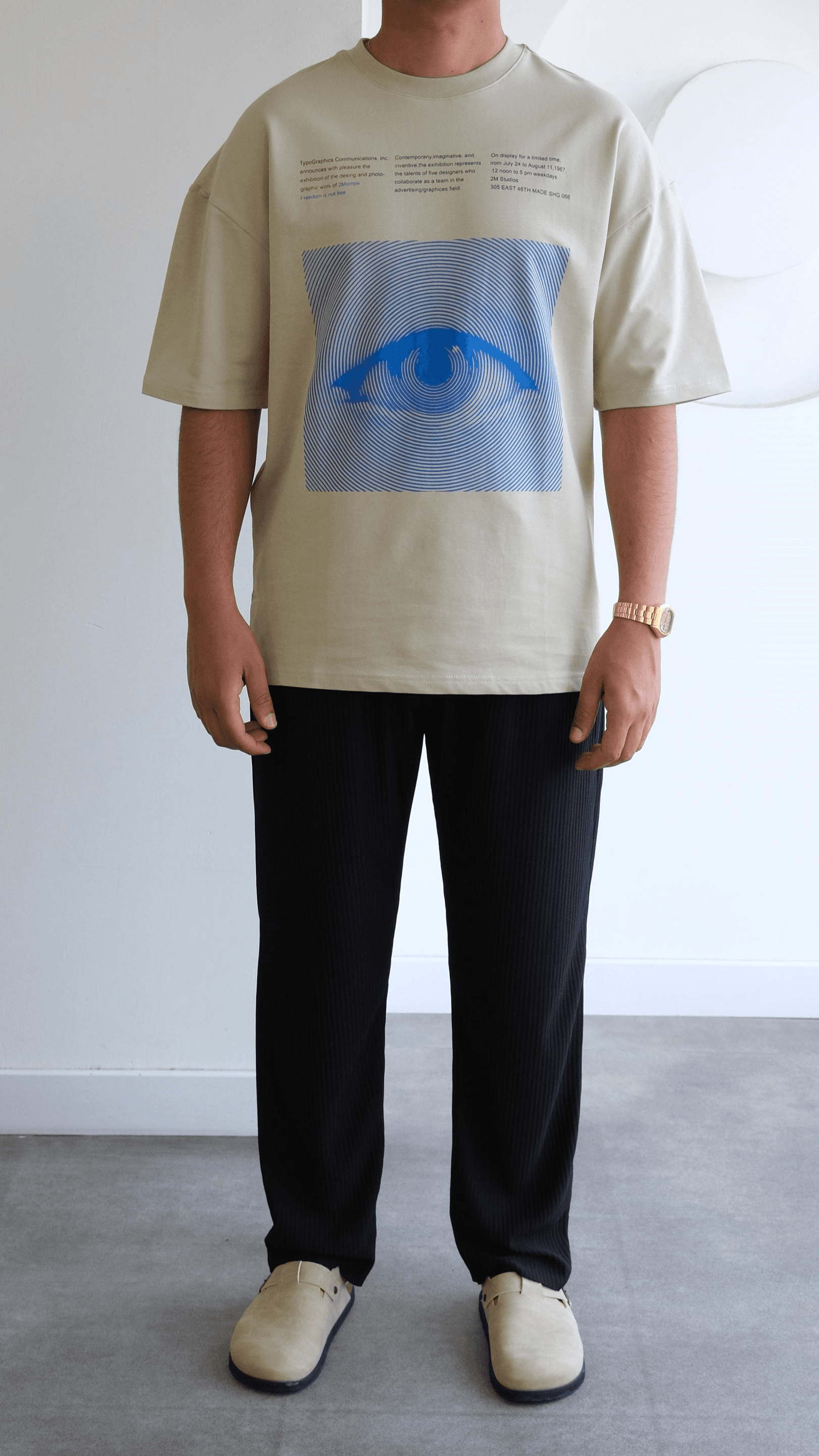 Göz Baskılı Oversize Tshirt
