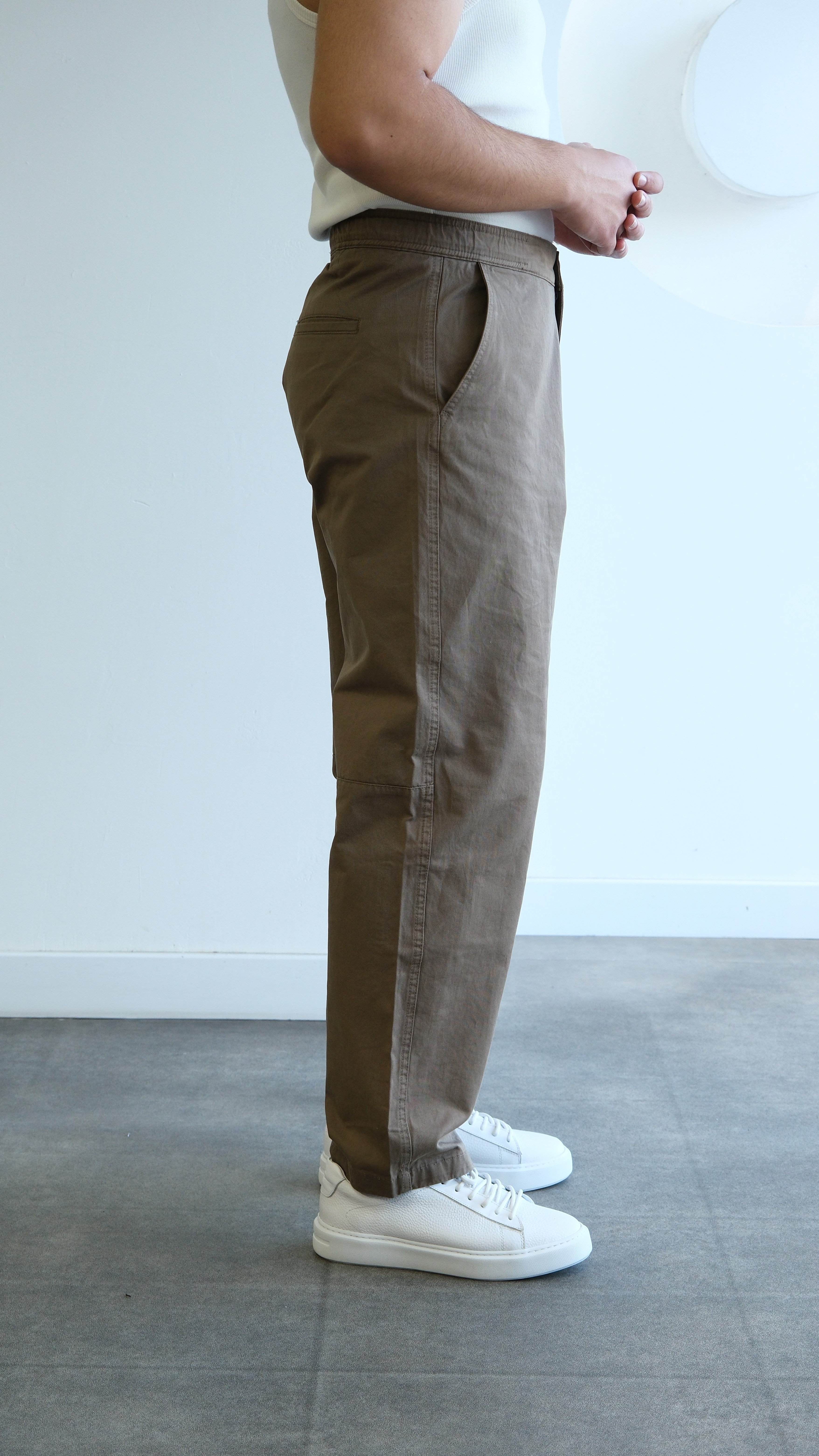 Kahve Baggy Kanvas Pantolon