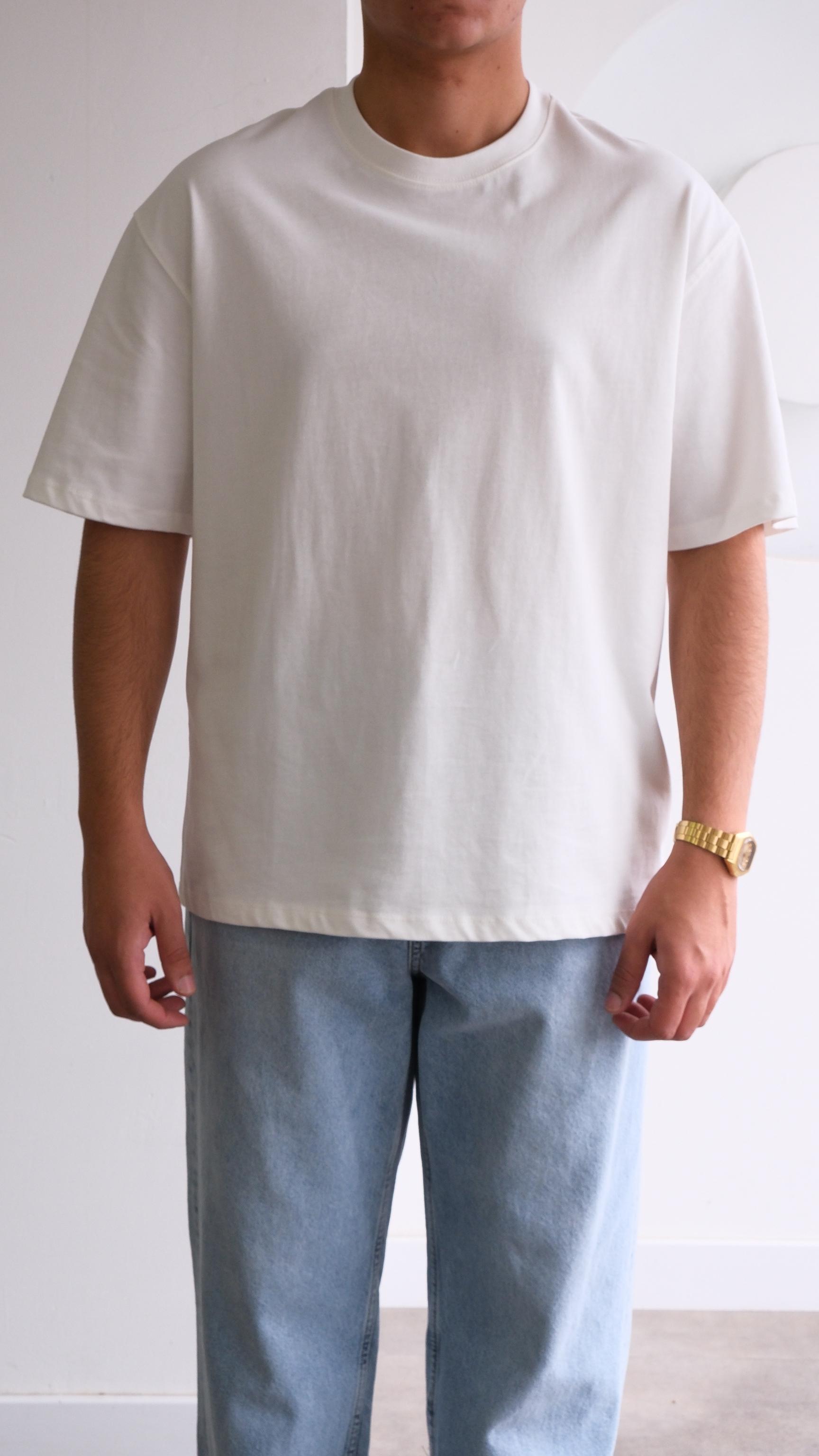 Beyaz Basıc Oversize Tshirt