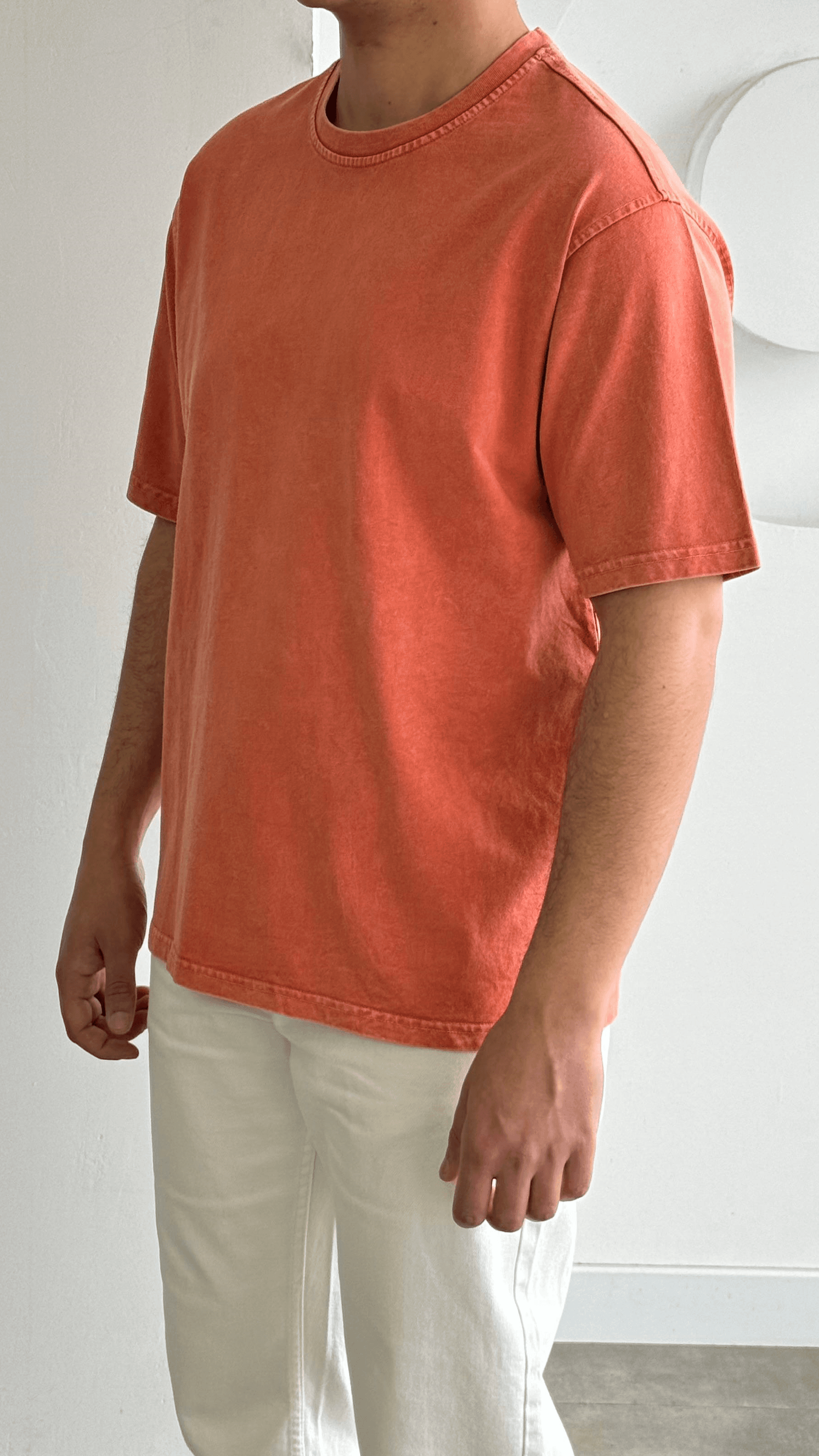Yıkamaları Mercan Rengi  Tshirt