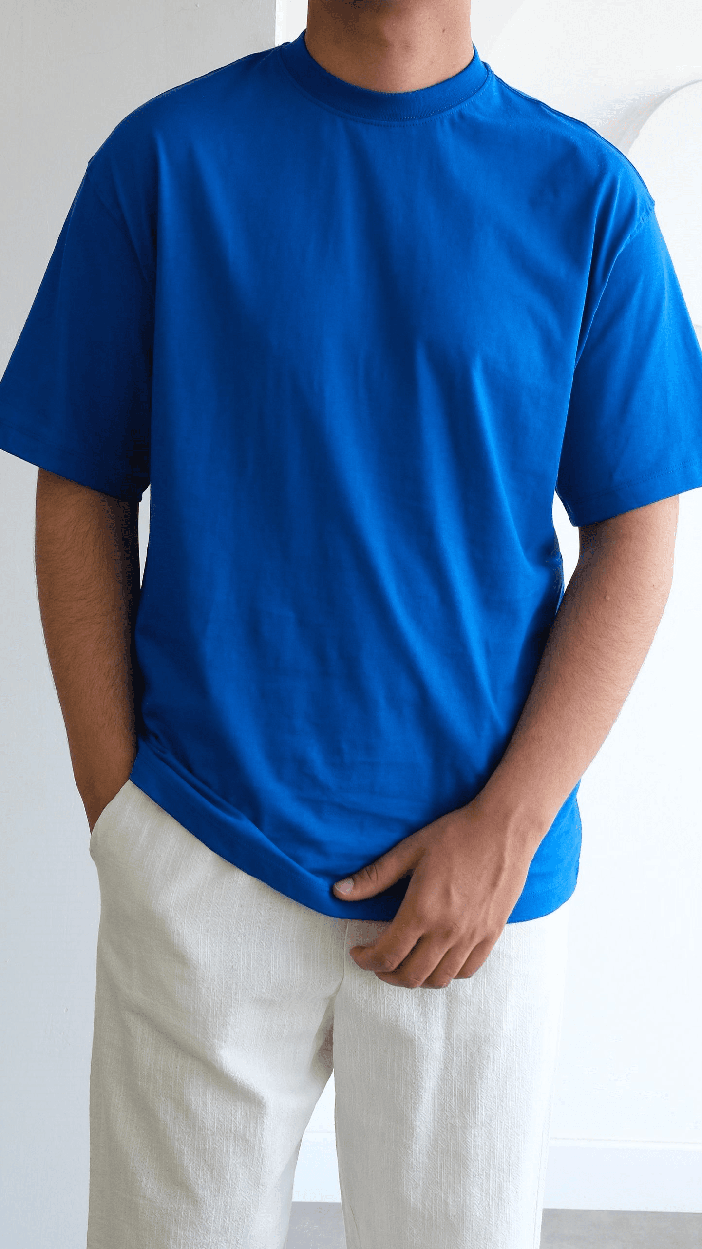 Saks Mavisi Basıc Oversize Tshirt