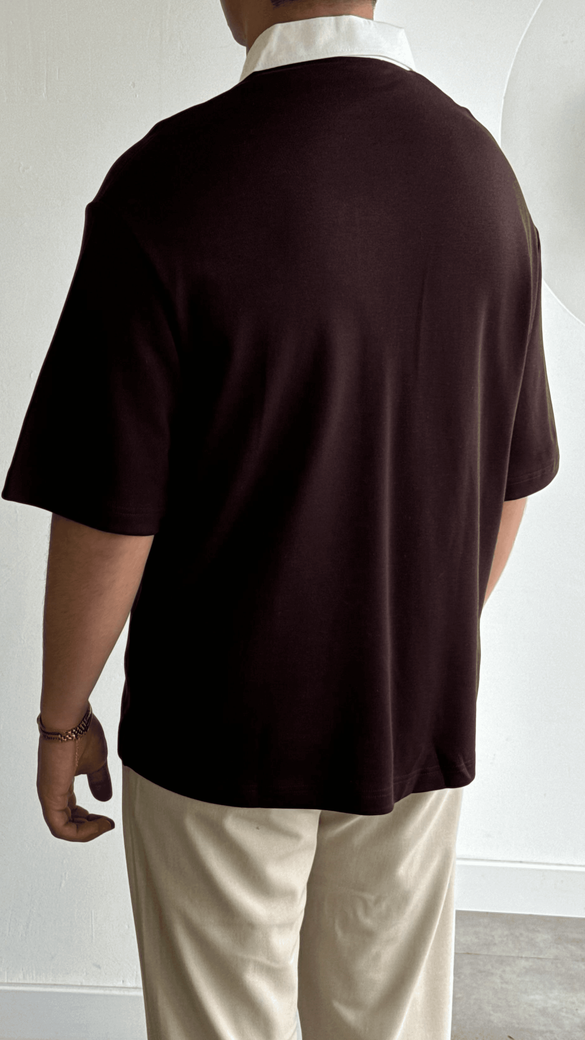 Kahve Polo Yaka Triko Tshirt