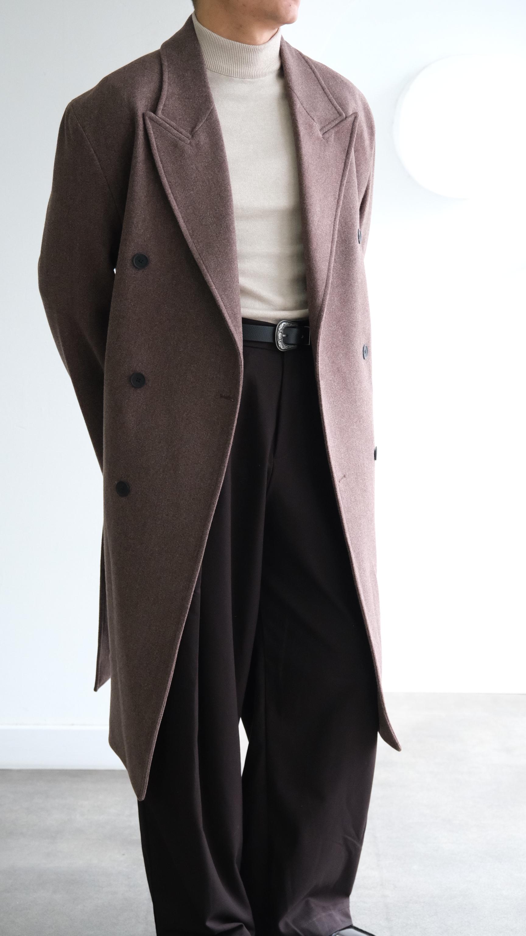 Kahve Kruvaze Kaşe Kaban