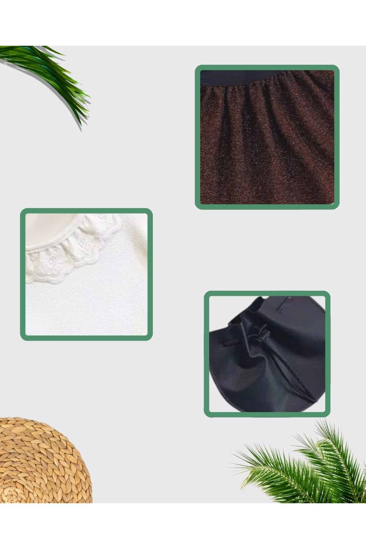 Kız Bebek Etekli Çantalı Alt Üst Takım