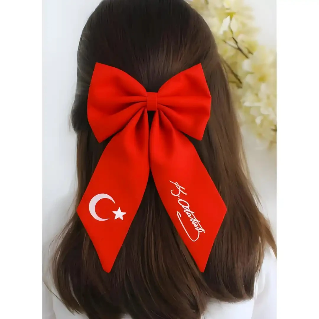 TÜRK BAYRAĞI VE ATATÜRK İMZALI KURDELE TOKA