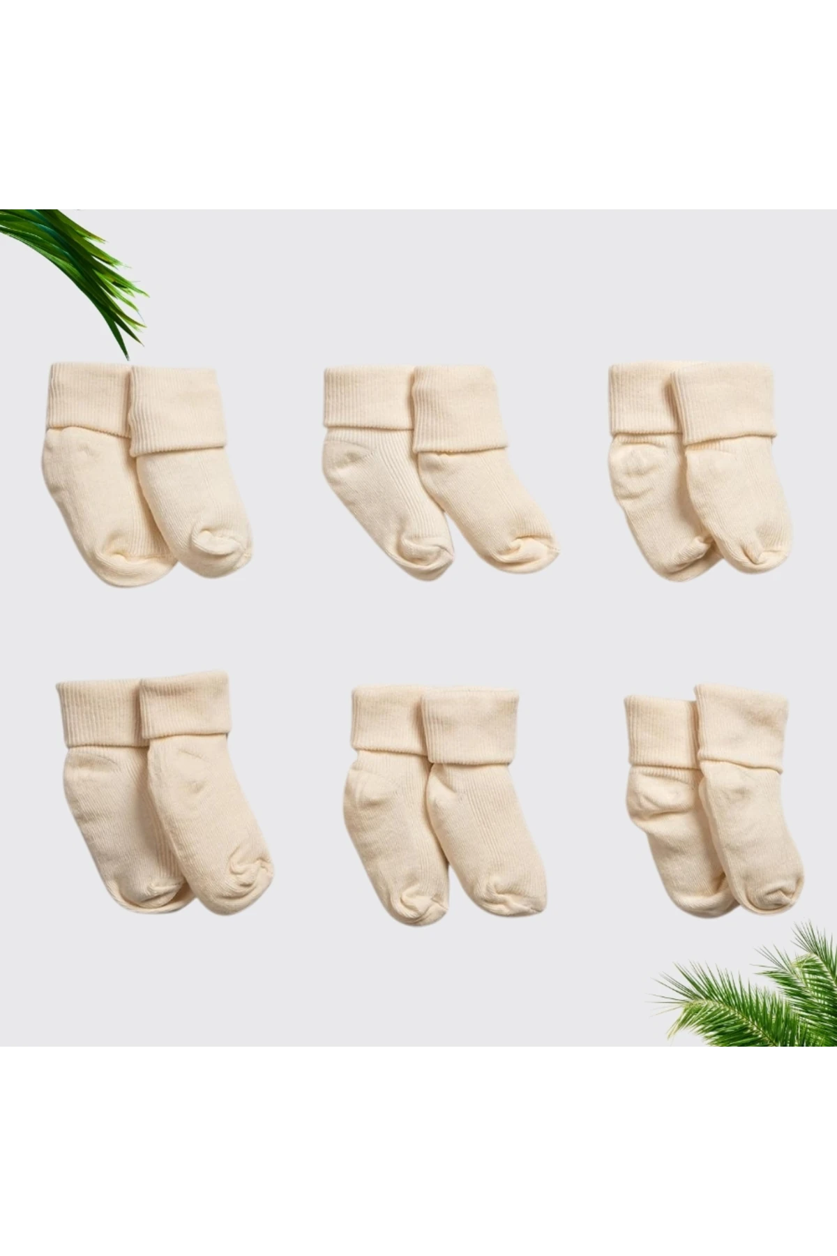 Pamuklu Organik 0-6 Ay Yenidoğan Bebek Çorabı