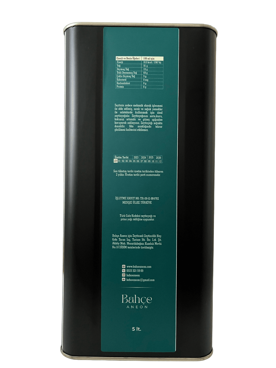 Naturel Birinci Soğuk Sıkım Zeytinyağı - 5 Litre