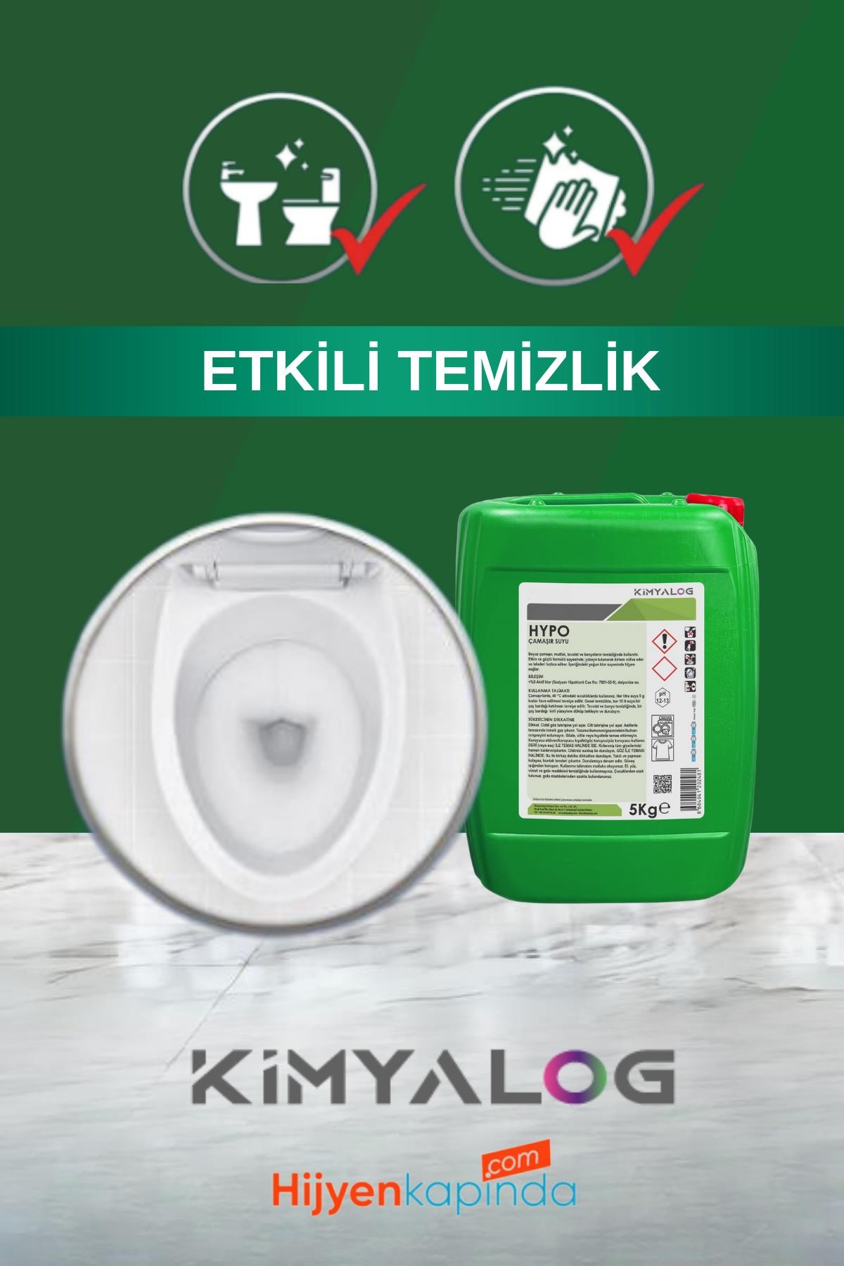 Kimyalog Hypo Çamaşır Suyu Güçlü Etkili 5 Kg