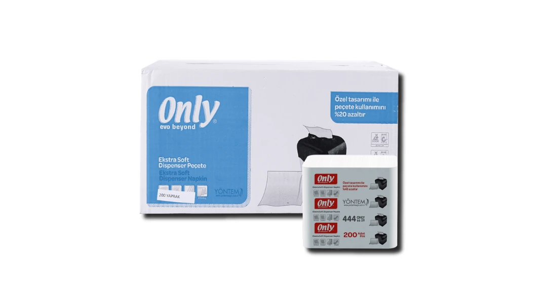 Rulopak Tek Çek Mini Peçete Dispenseri Siyah ve Only Evo Peçete Ekonomik Seti