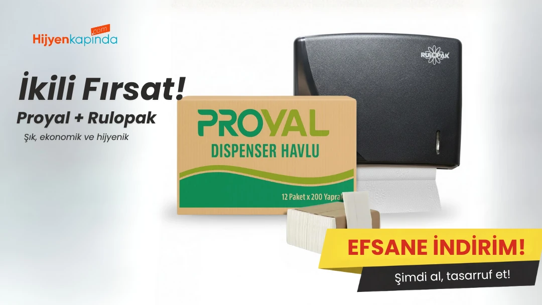 Proyal Z Katlama Havlu ve Rulopak Modern Siyah Dispenser Ekonomik Seti