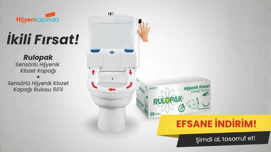 Rulopak Sensörlü Hijyenik Klozet Kapak Sistemi ve 50’li Yedek Rulo Seti