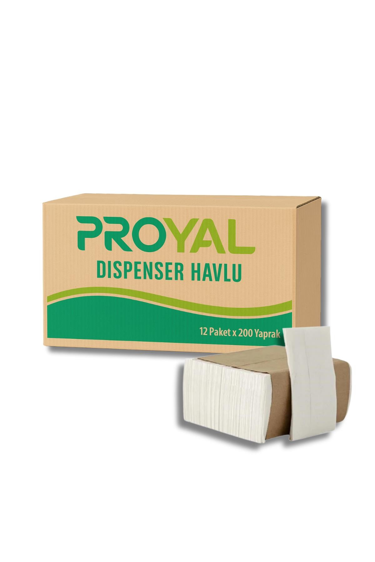 PROYAL Z Katlama Havlu Kağıt Peçete 2 Katlı 200 Yaprak 12'Li Paket