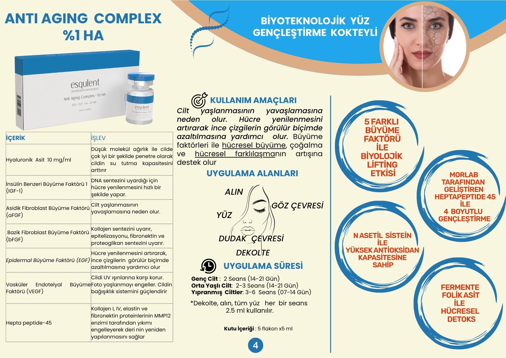 Anti Aging Complex + 1% HA / Anti-Aging Solution 5x5 ml